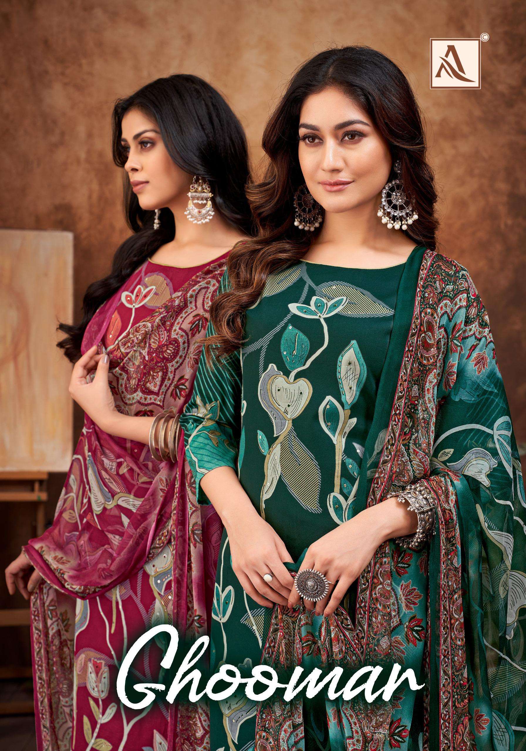 ALOK SUITS GHOOMER JAM COTTON PRINT WITH FANCY HAND WORK SUIT