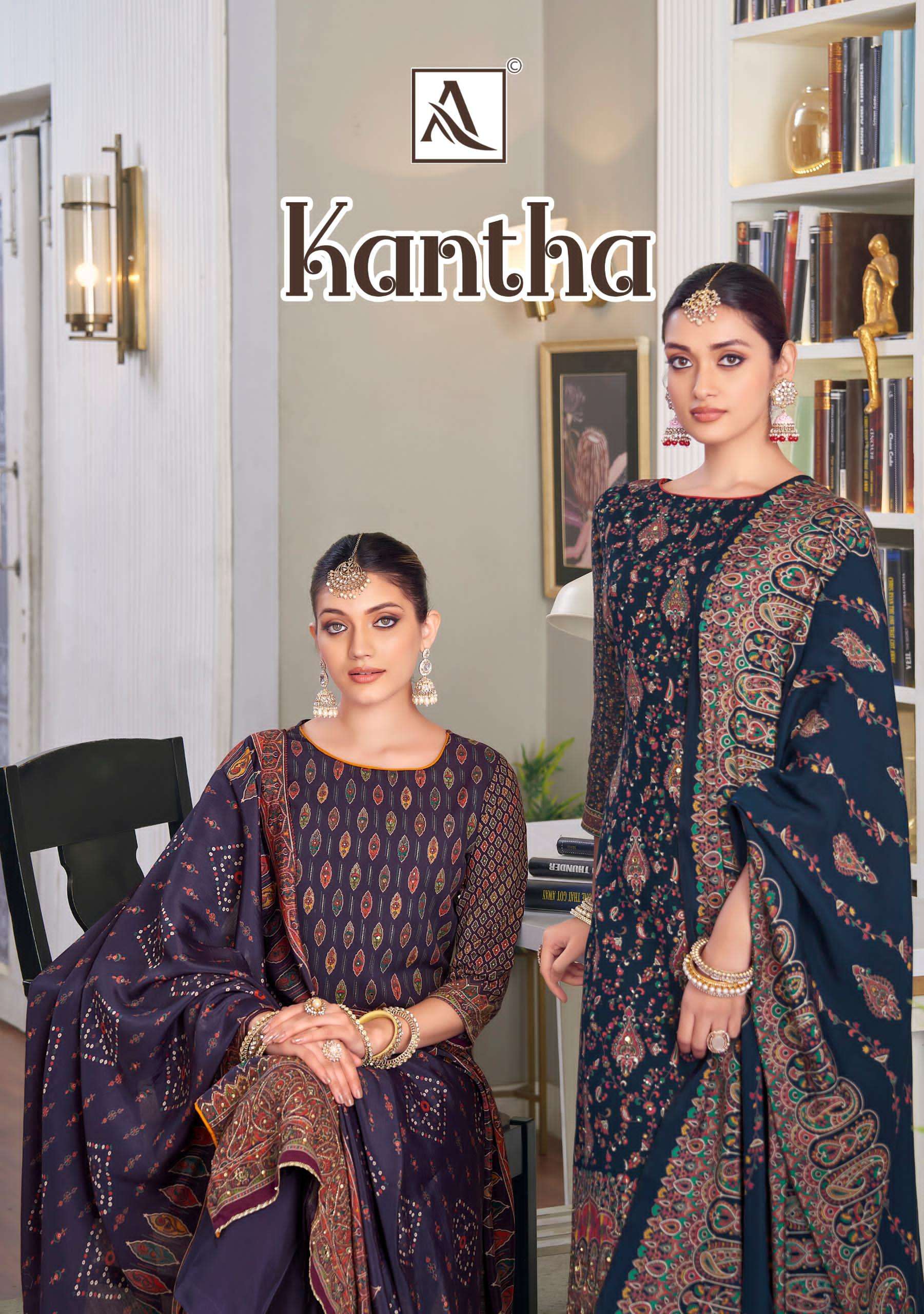 ALOK SUITS KANTHA VISCOSE PRINT WITH FANCY WORK SUIT