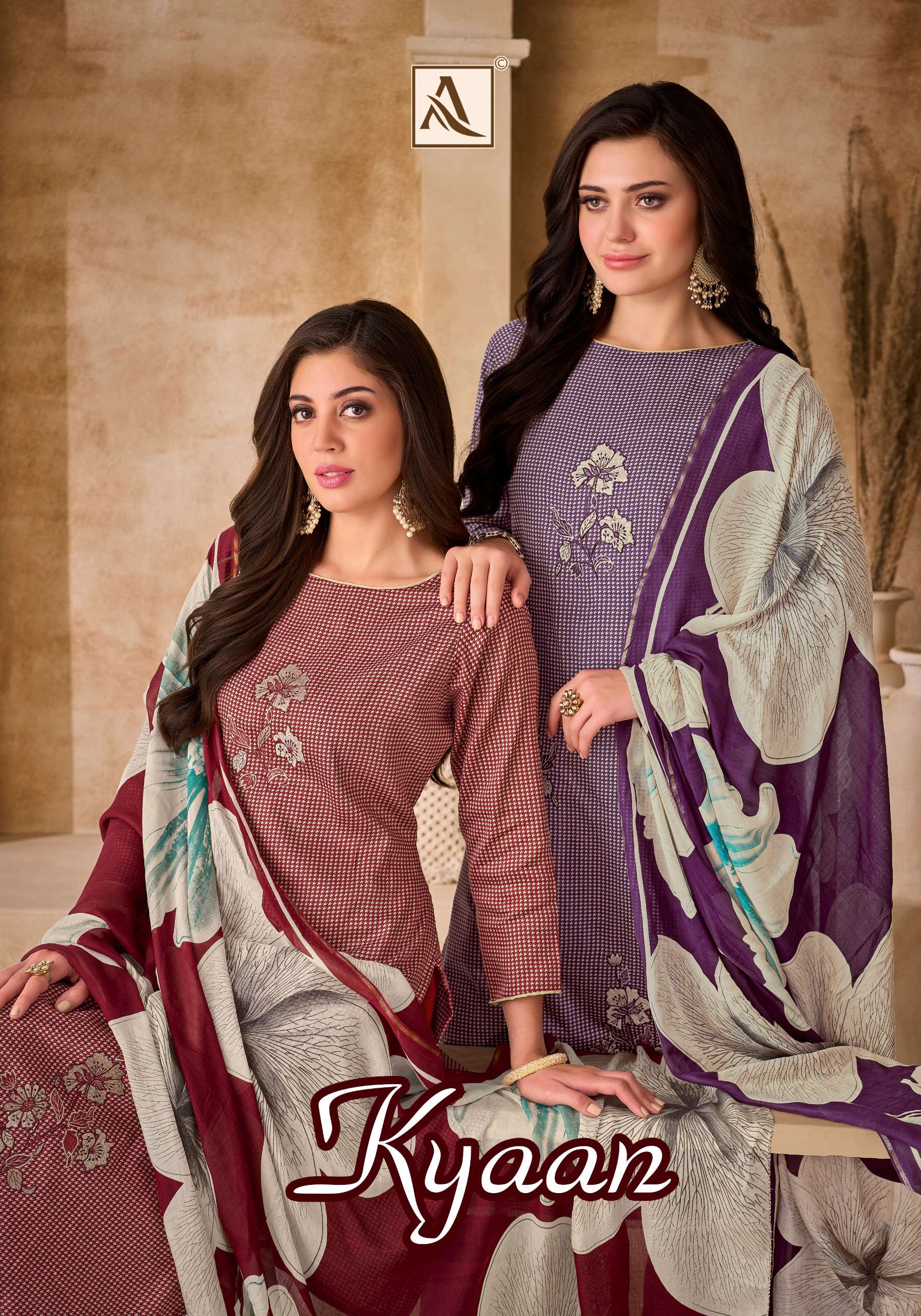 ALOK SUITS KYAAN JAM COTTON  PRINT WITH FANCY WORK SUIT