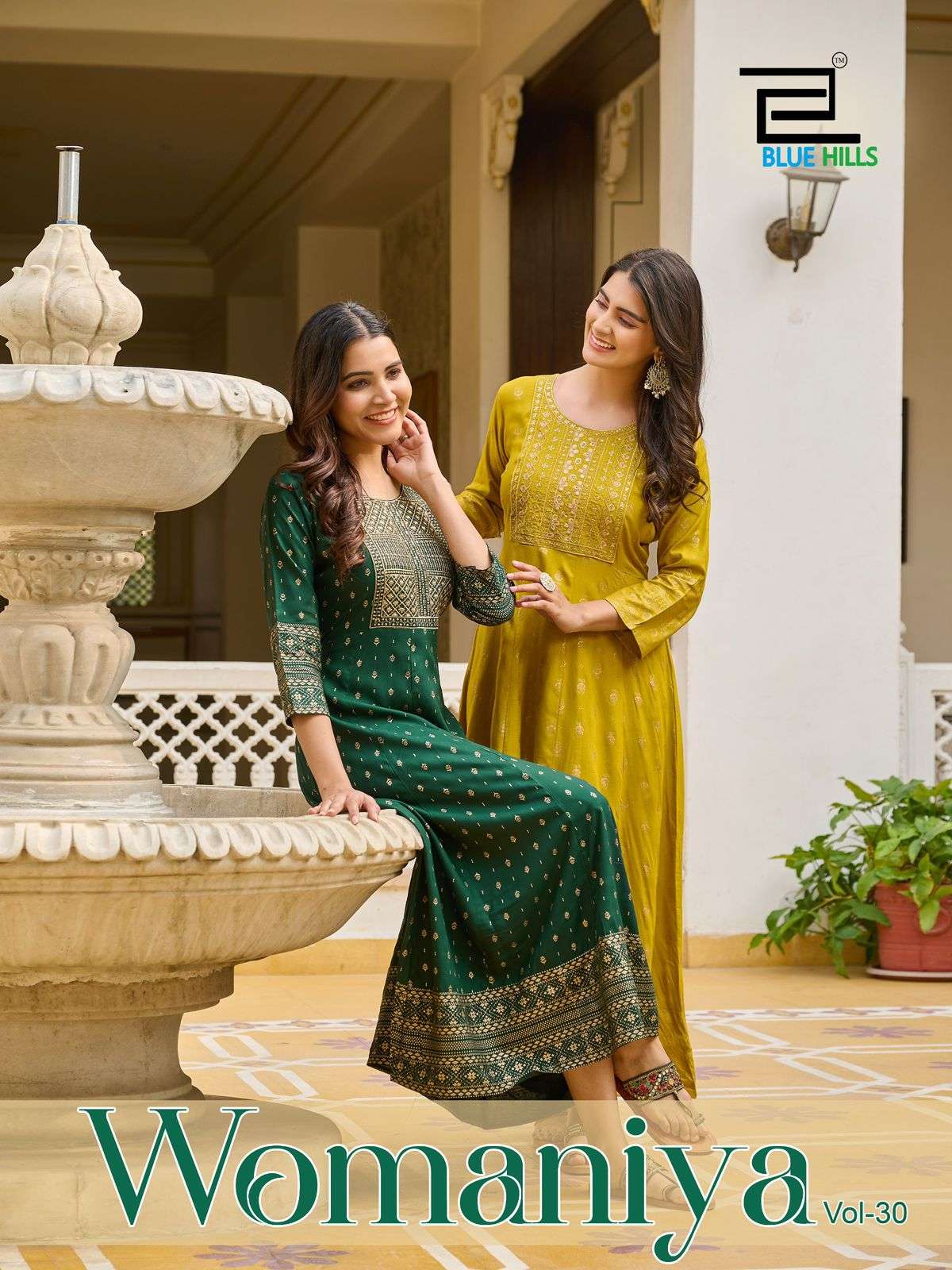 BLUE HILLS WOMANIYA VOL 30 RAYON FOIL PRINT ANARKALI GOWN