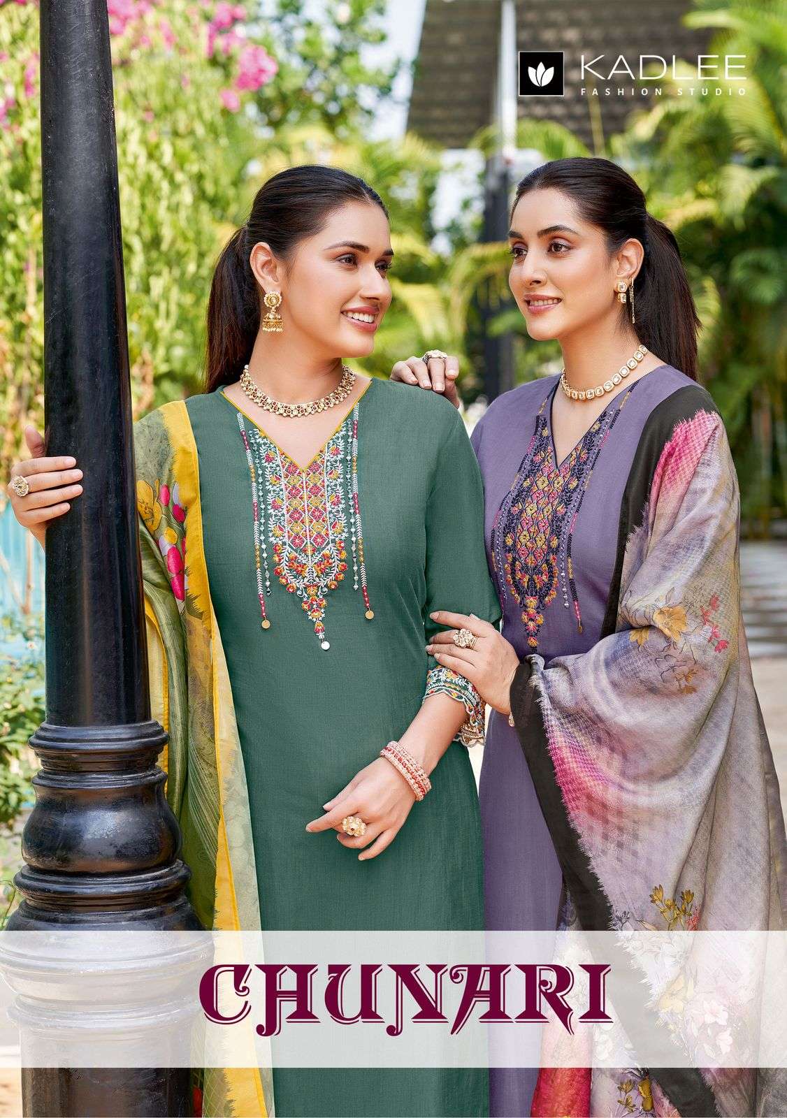 KADLEE FASHION CHUNARI RAYON FANCY HAND WORKS KURTI COMBO SET