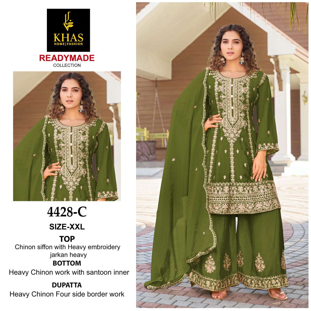 KHAS FASHION D NO 4428 HEAVY EMBROIDERED READY MADE PAKISTANI SUIT