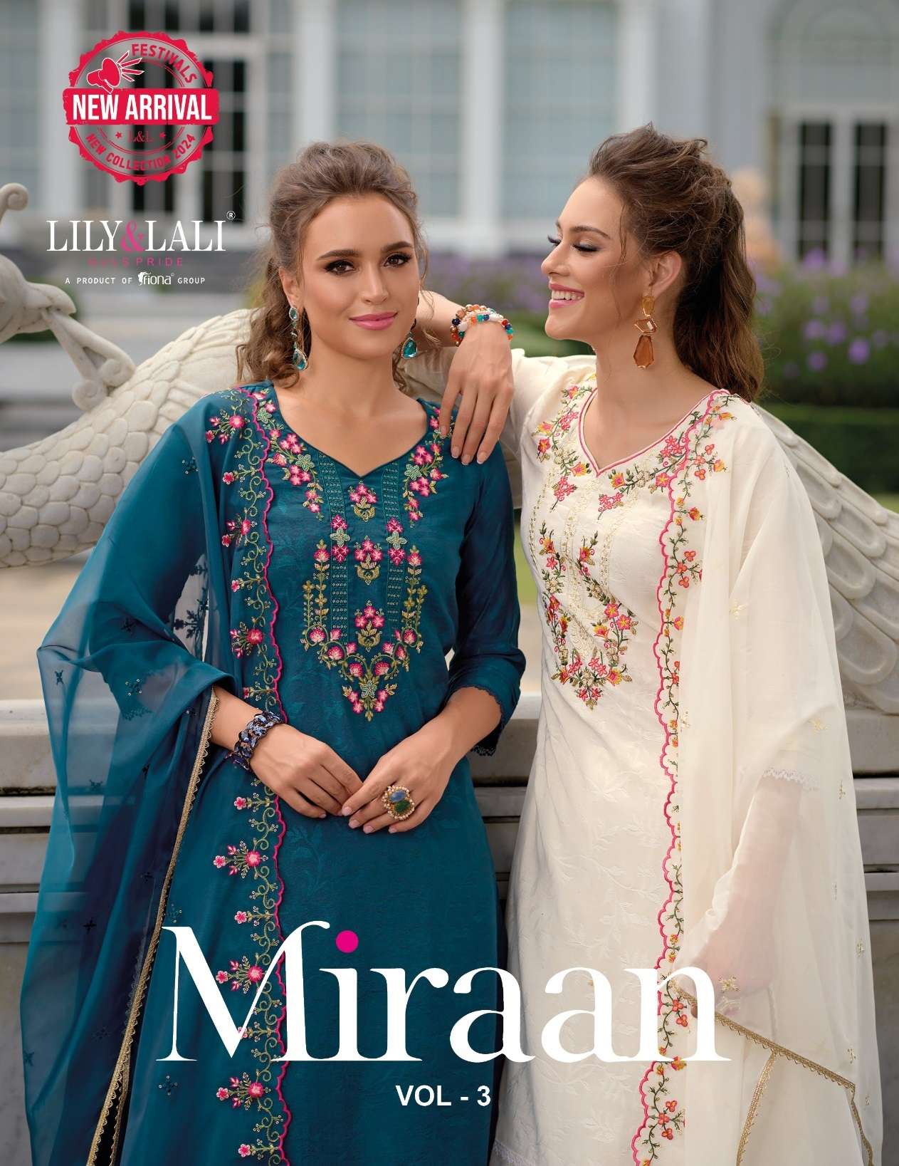 LILY AND LALI MIRAAN VOL 3 VISCOSE SILK FANCY EMBROIDERIES WORK SUIT