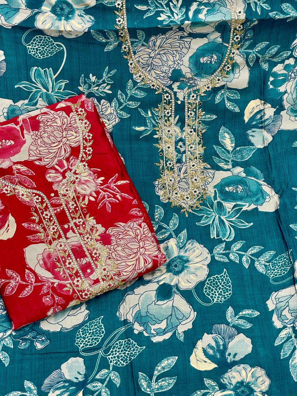 MF NON CATALOG VOL 12 MODAL PRINT FABRIC WITH HAND WORKS SUIT