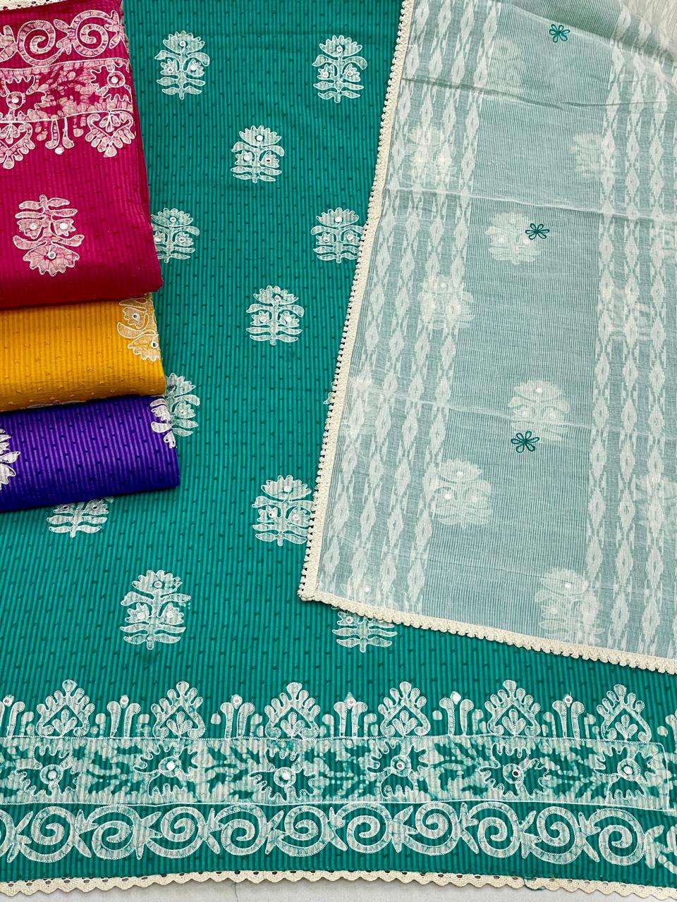 MF NON CATALOG VOL 7 COTTON DIGITAL BATIK PRINT WITH HAND WORK SUIT