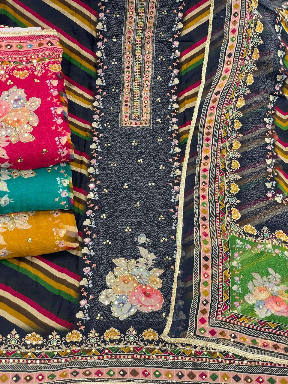 MF RANJHA VISCOSE DIGITAL PRINT WITH HAND WORKS SUIT