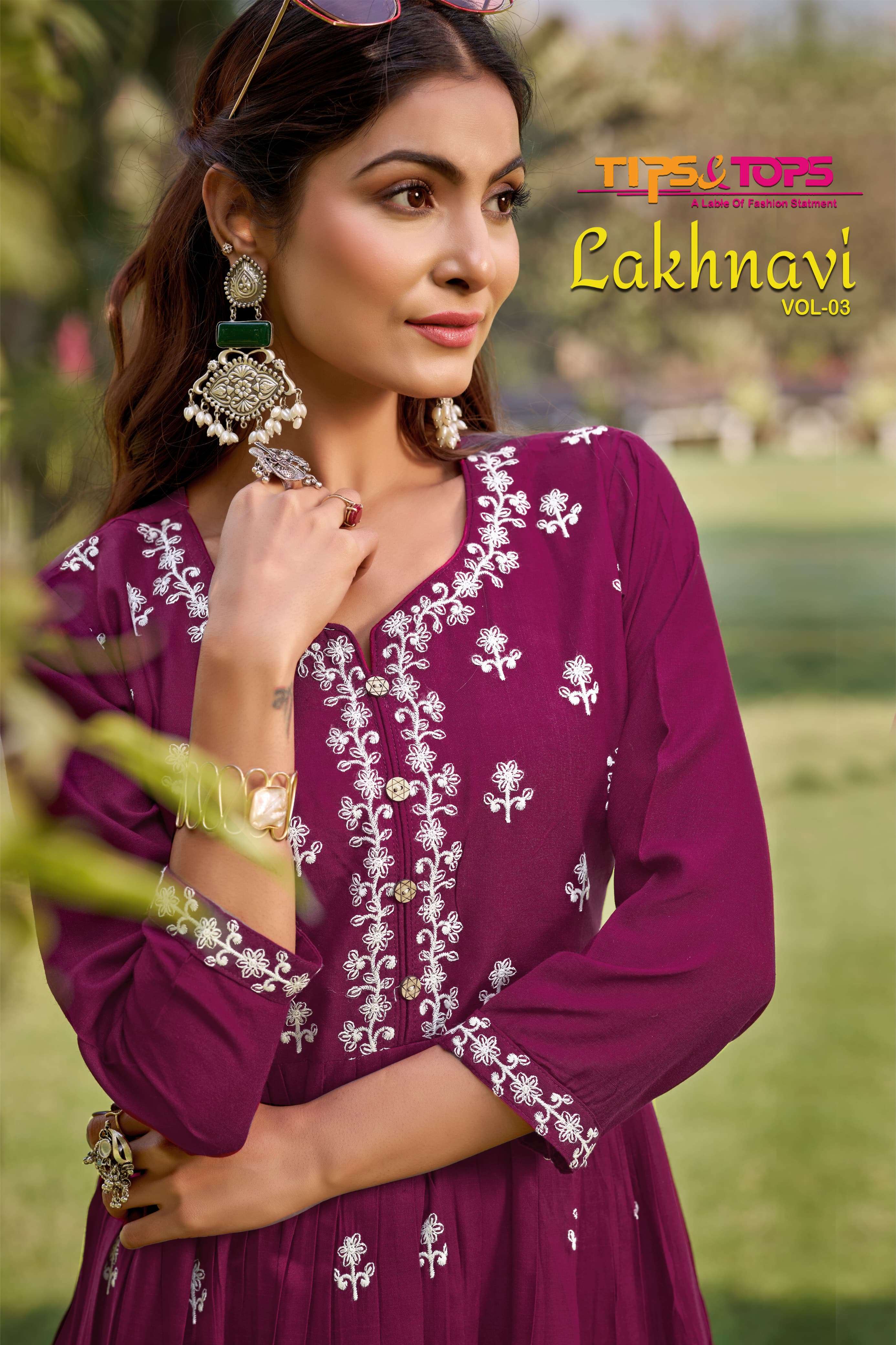 OSSM LAKHNAVI VOL 3 RAYON FANCY GOWN KURTI