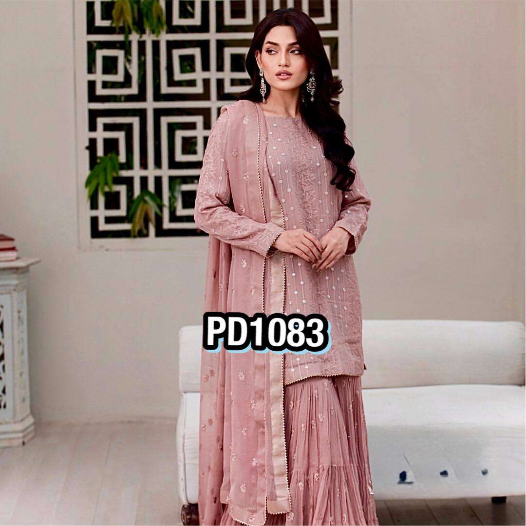 PD 1083 GORGEOUS PARTY WEAR LOOK DESIGNER SHARARA SUIT