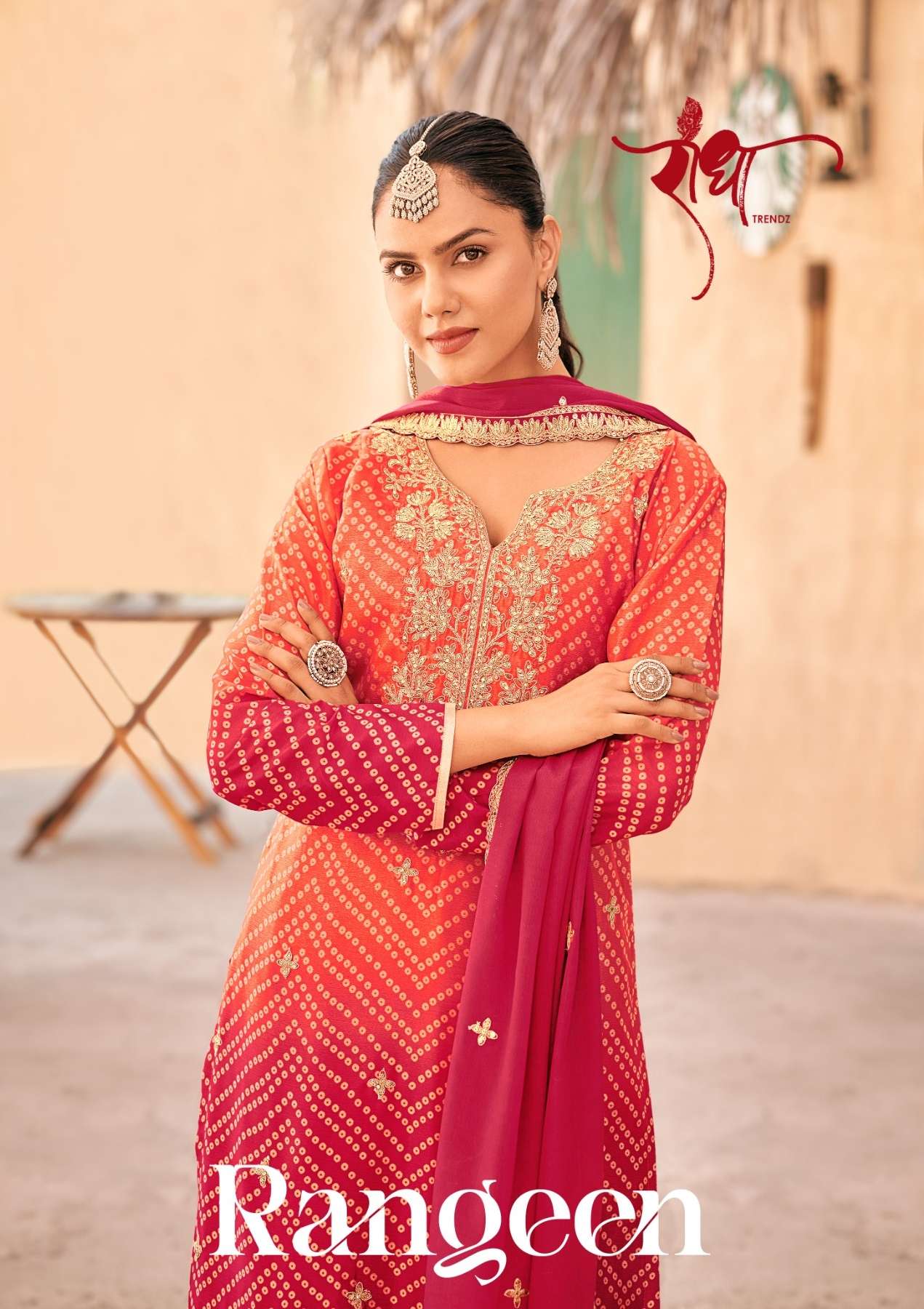RADHA TRENDZ RANGEEN HEAVY EMBROIDERY DESIGNER PARTY WEAR SUIT