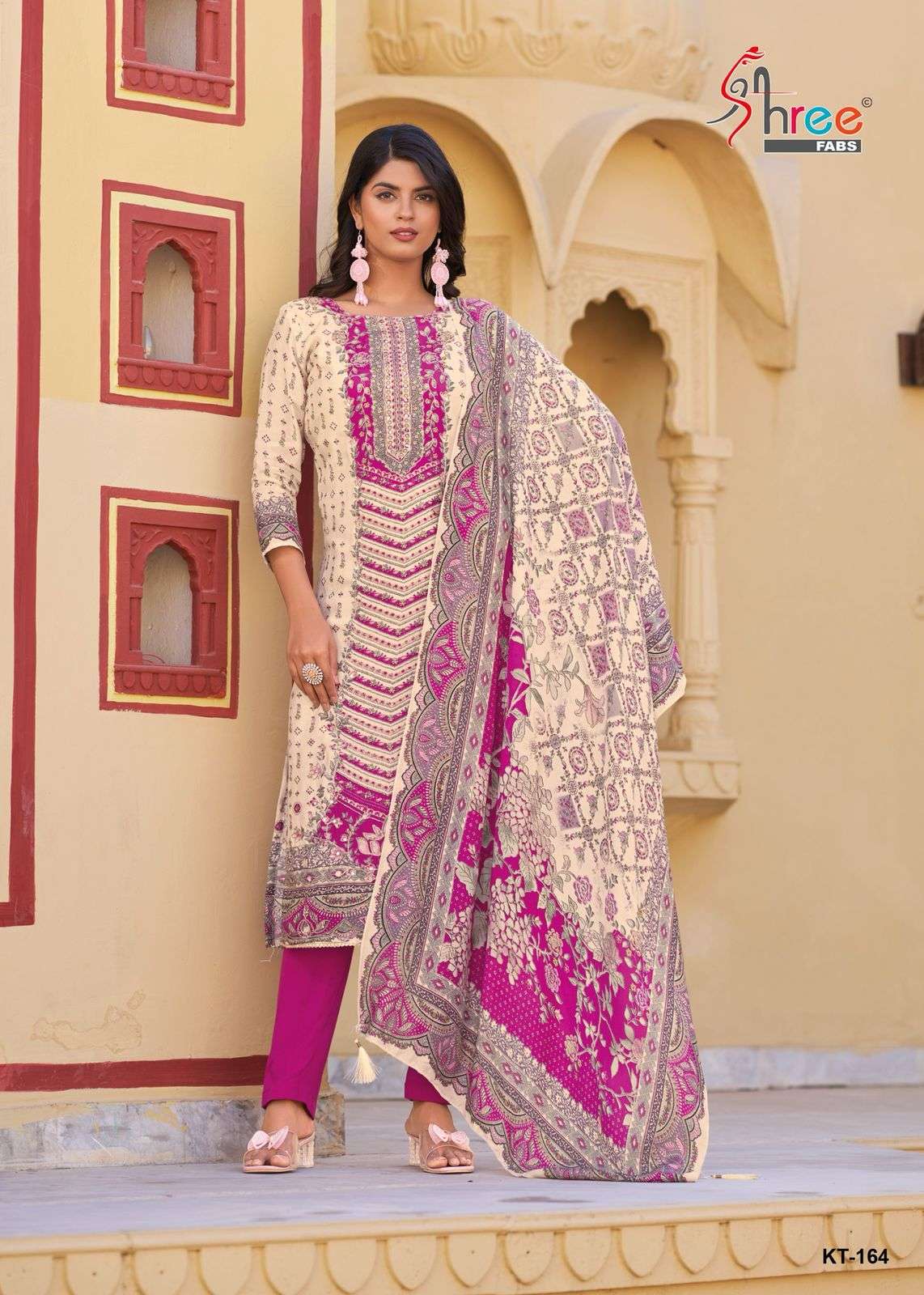SHREE FABS KT 164 MUSLIN DIGITAL PRINT WITH DESIGNER WORK SUIT
