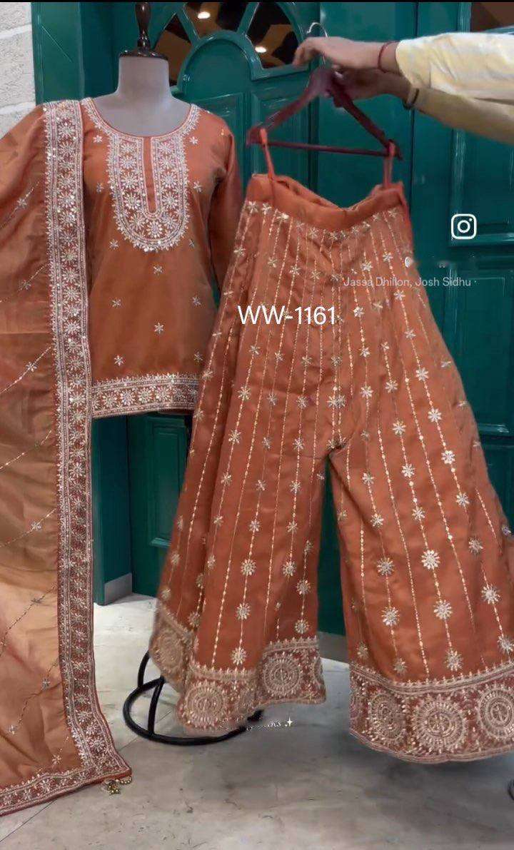 WW 1161 HEAVY BEAUTIFUL LOOK DESIGNER TOP WITH SHARARA AND DUPATTA SET
