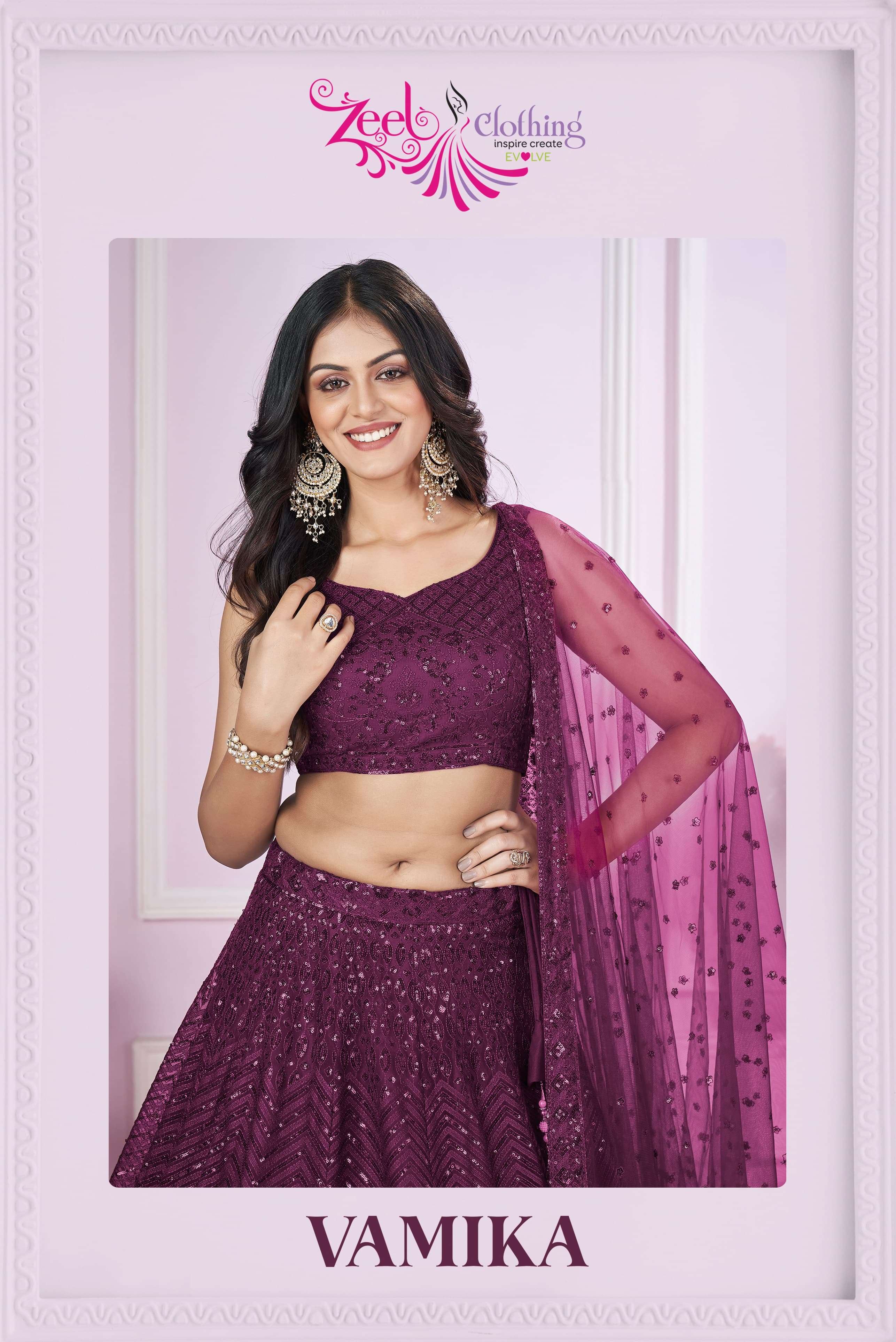 ZEEL CLOTHING VAMIKA GEORGETTE DESIGNER PARTY WEAR LEHENGA CHOLI
