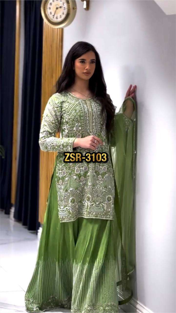 ZSR 3103 BEAUTIFUL LOOK DESIGNER FESTIVE WEAR SHARARA SUIT