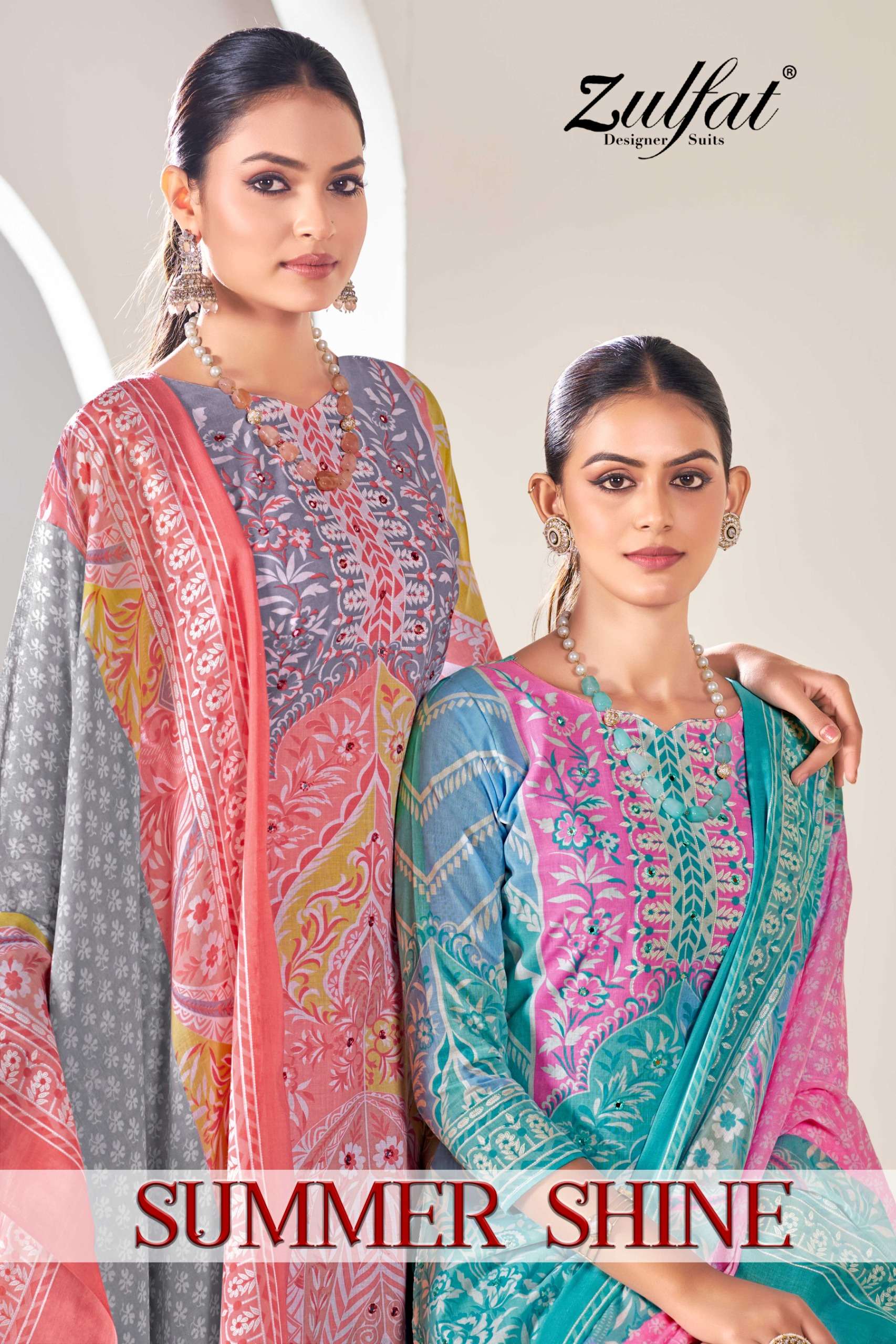 ZULFAT DESIGNER SUITS SUMMER SHINE COTTON PRINT SALWAR SUIT