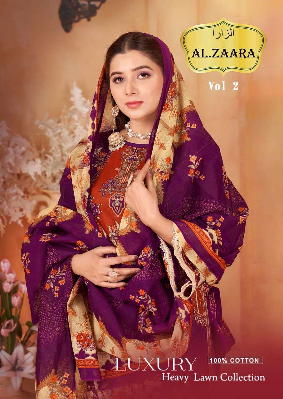 AL ZAARA VOL 2 COTTON DIGITAL KARACHI PRINTS SALWAR SUIT
