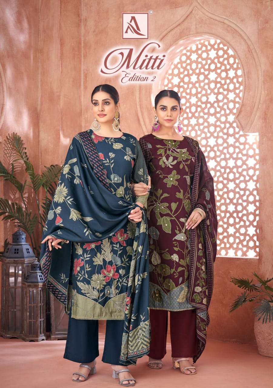 ALOK SUITS MITTI VOL 2 MODAL DESIGNER PRINT WITH FANCY HAND WORK SUIT