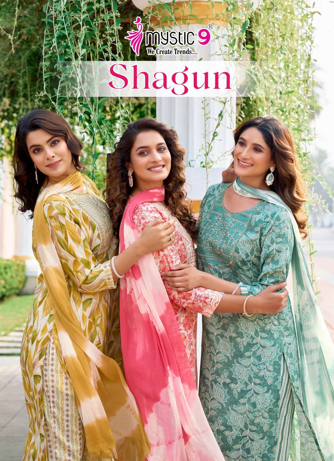 MYSTIC 9 SHAGUN  VOL 14 RAYON PRINTED FANCY LADIES KURTI COMBO SET 