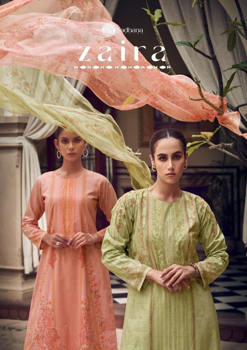 SADHANA FASHION ZAIRA LAWN COTTON DIGITAL PRINT WITH FANCY WORK SUIT