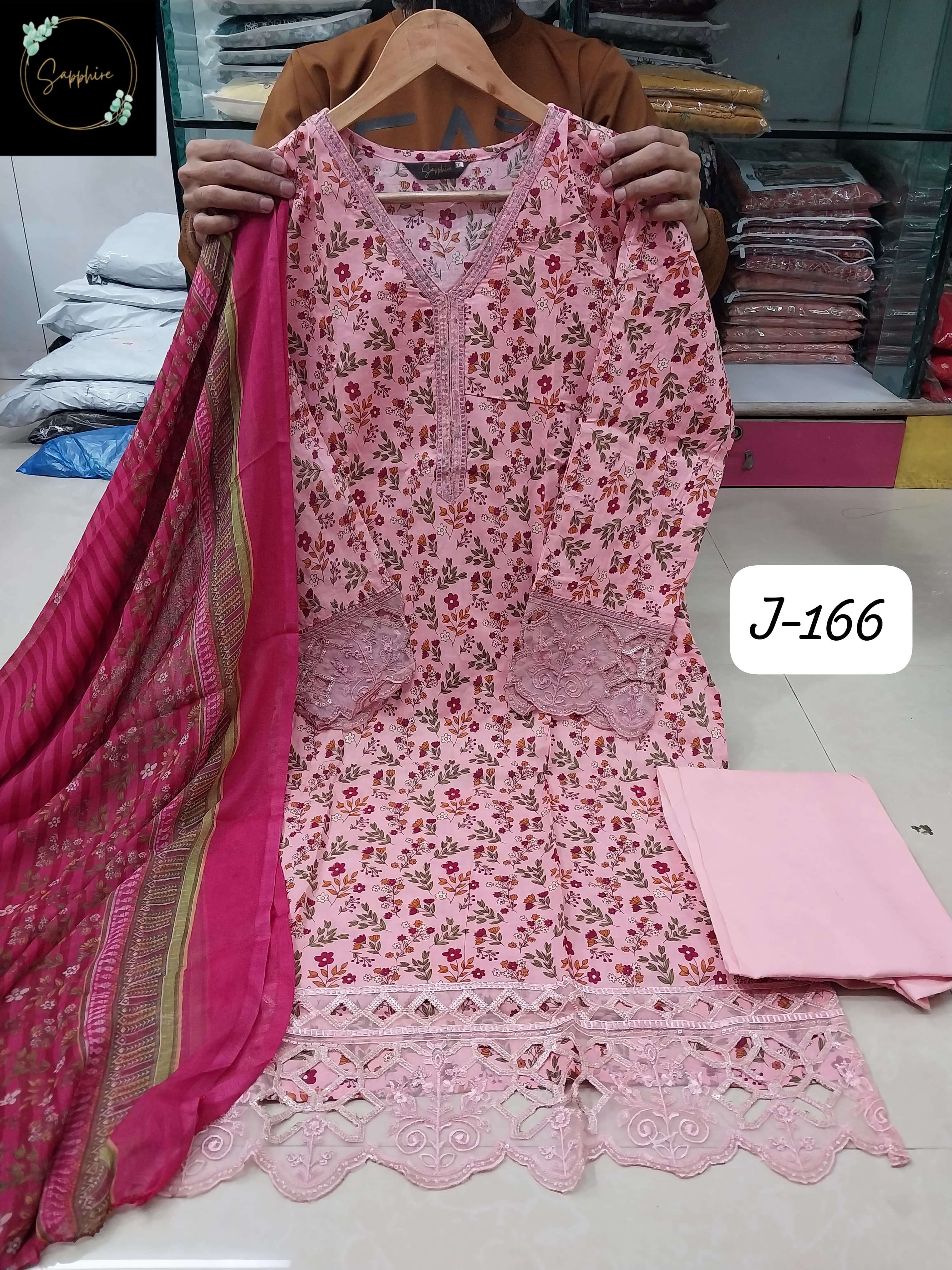 SAPPHIRE JAZMIN VOL 166 LAWN COTTON FANCY EMBROIDERY WORK SUIT