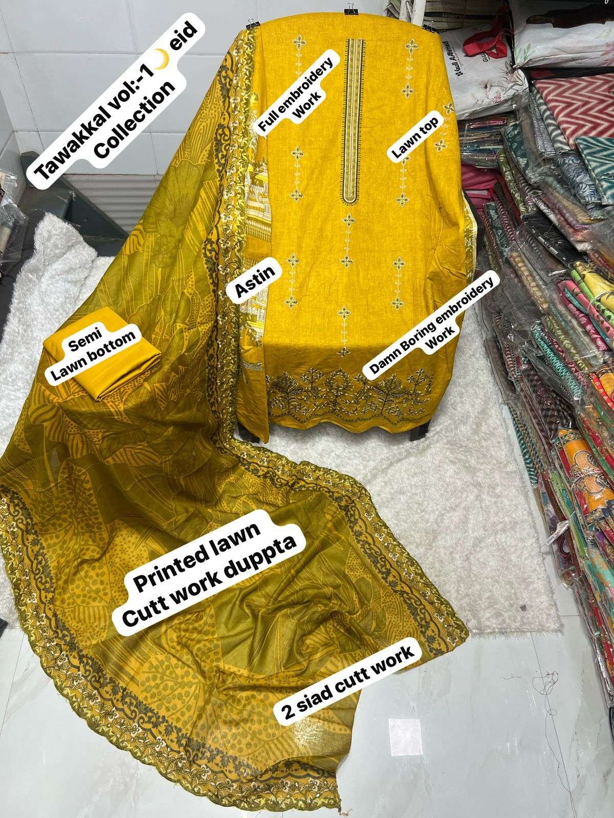 SAPPHIRE TAWAKKAL EID SPECIAL COLLECTIONS COTTON DESIGNER WORK SUIT