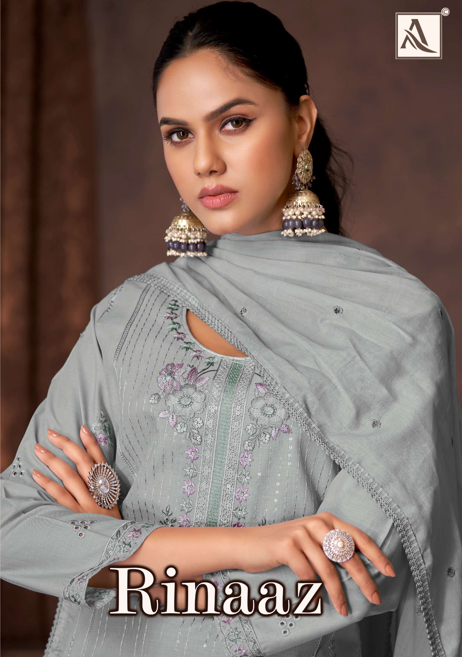ALOK SUITS RINAAZ COTTON FANCY PAKISTANI STYLE WORK SUIT