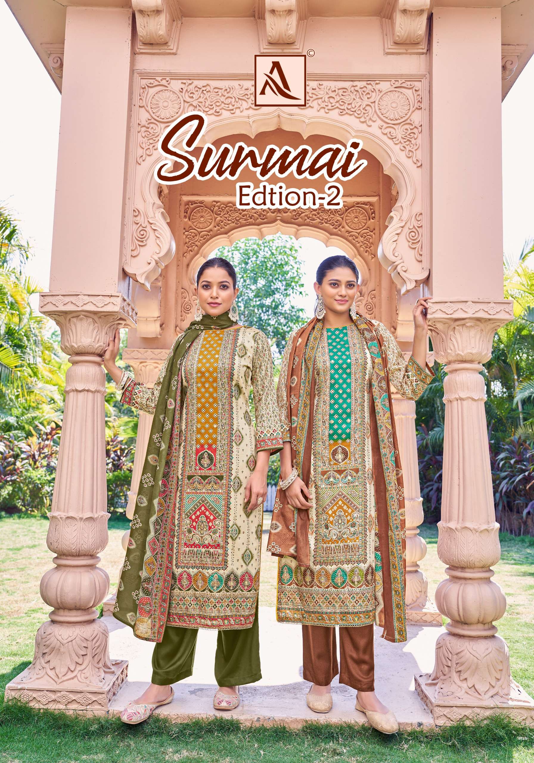 ALOK SUITS SURMAI EDITION 2 JAM COTTON PRINT WITH FANCY WORK SUIT