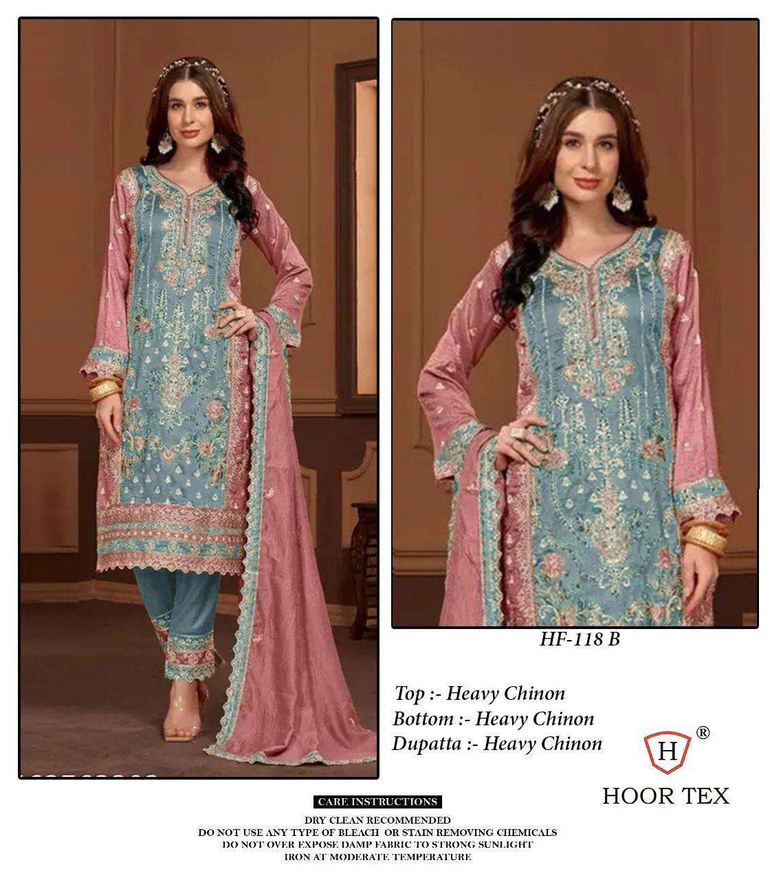 HOOR TEX HF 118 HEAVY EMBROIDERY DESIGNER READY MADE PAKISTANI SUIT