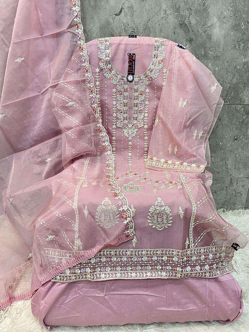 HOOR TEX OR 82 ORGANZA HEAVY EMBROIDERY DESIGNER SUIT