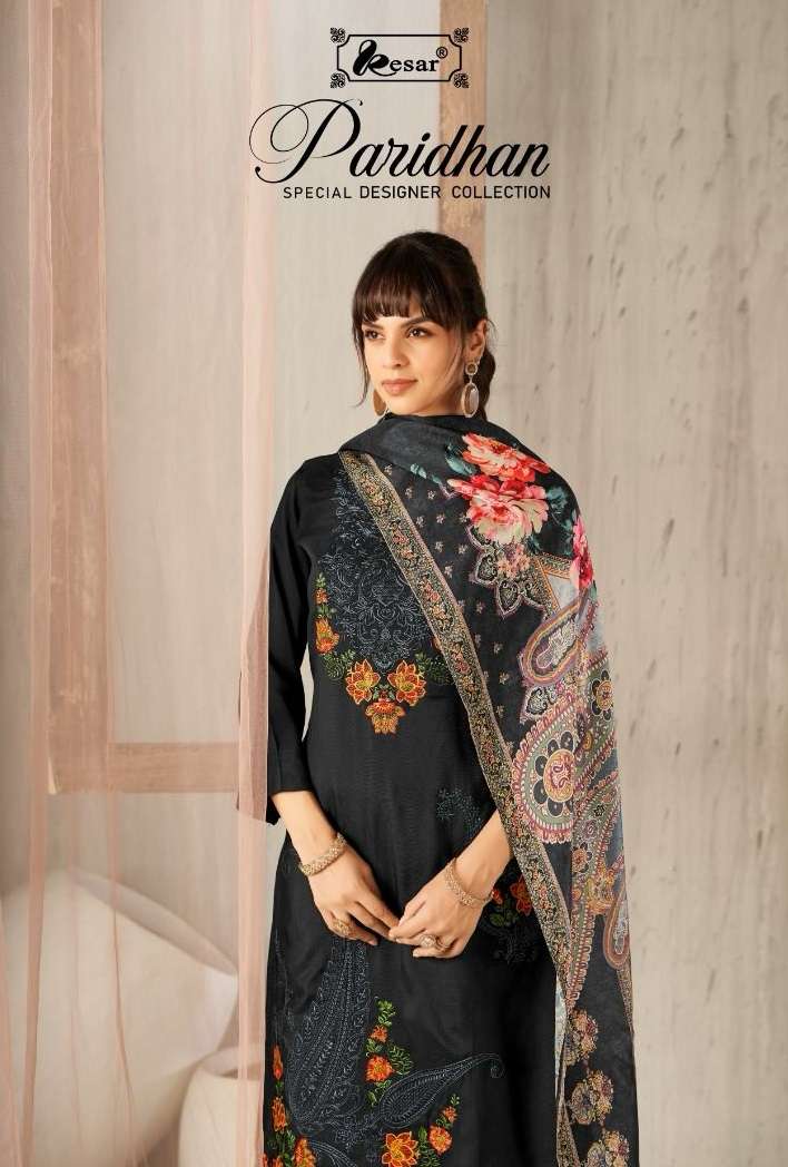 KESAR PARIDHAN VISCOSE FANCY EMBROIDERY WORK SUIT