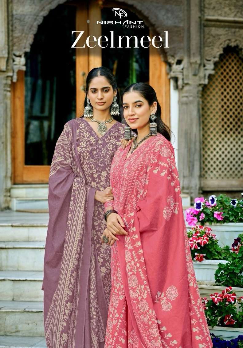 NISHANT FASHION ZEELMEEL LAWN COTTON PRINTED WITH EMBROIDERY WORK SUIT