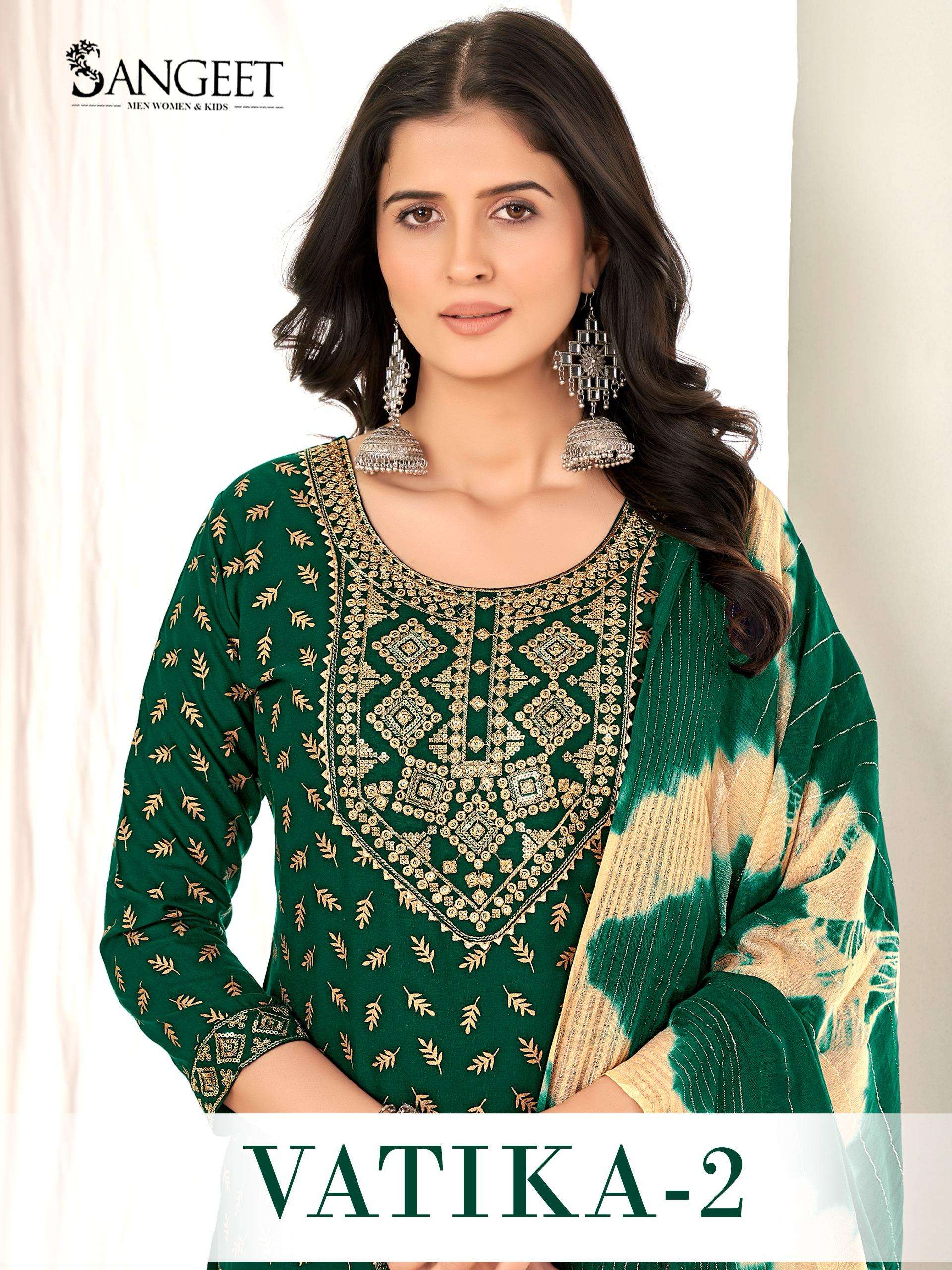 SANGEET VATIKA VOL 2 RAYON STRAIGHT CUT LADIES KURTI PANT AND DUPATTA
