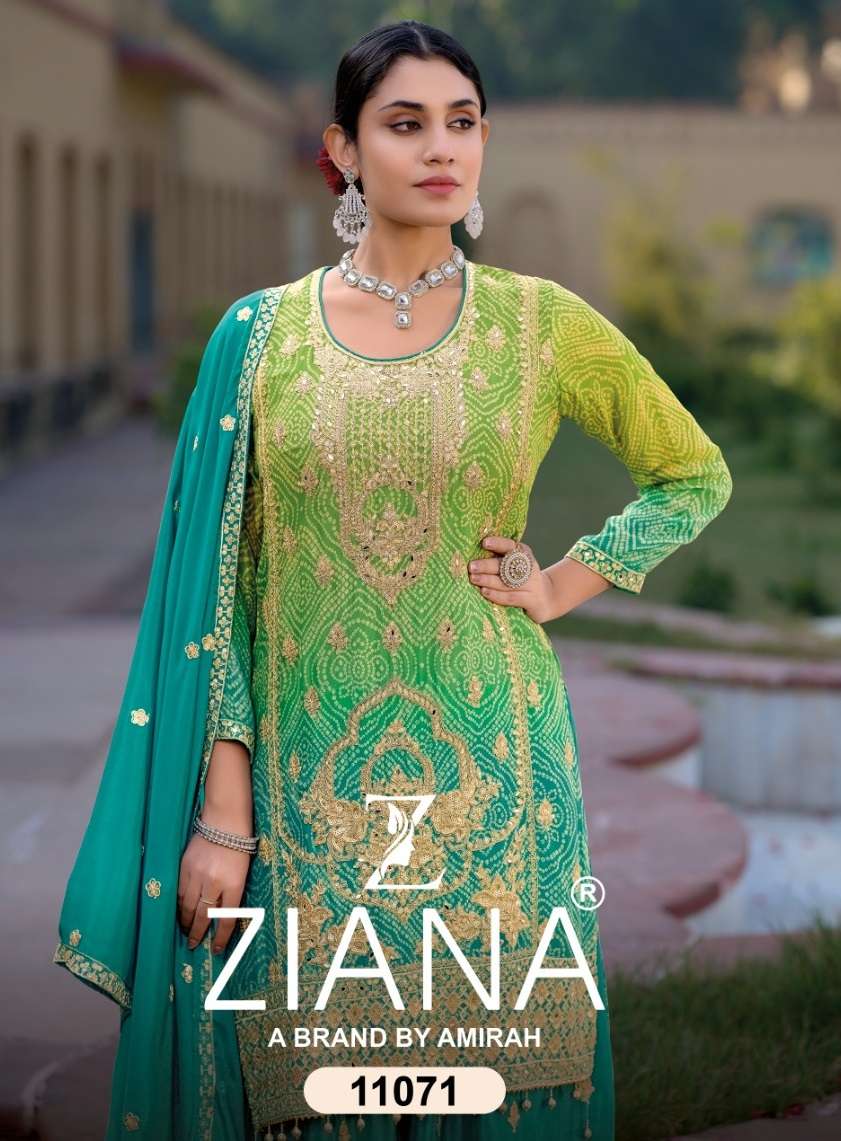ZIANA D NO 11071 SILK HEAVY GEORGEOUS DESIGNER READY MADE SUIT