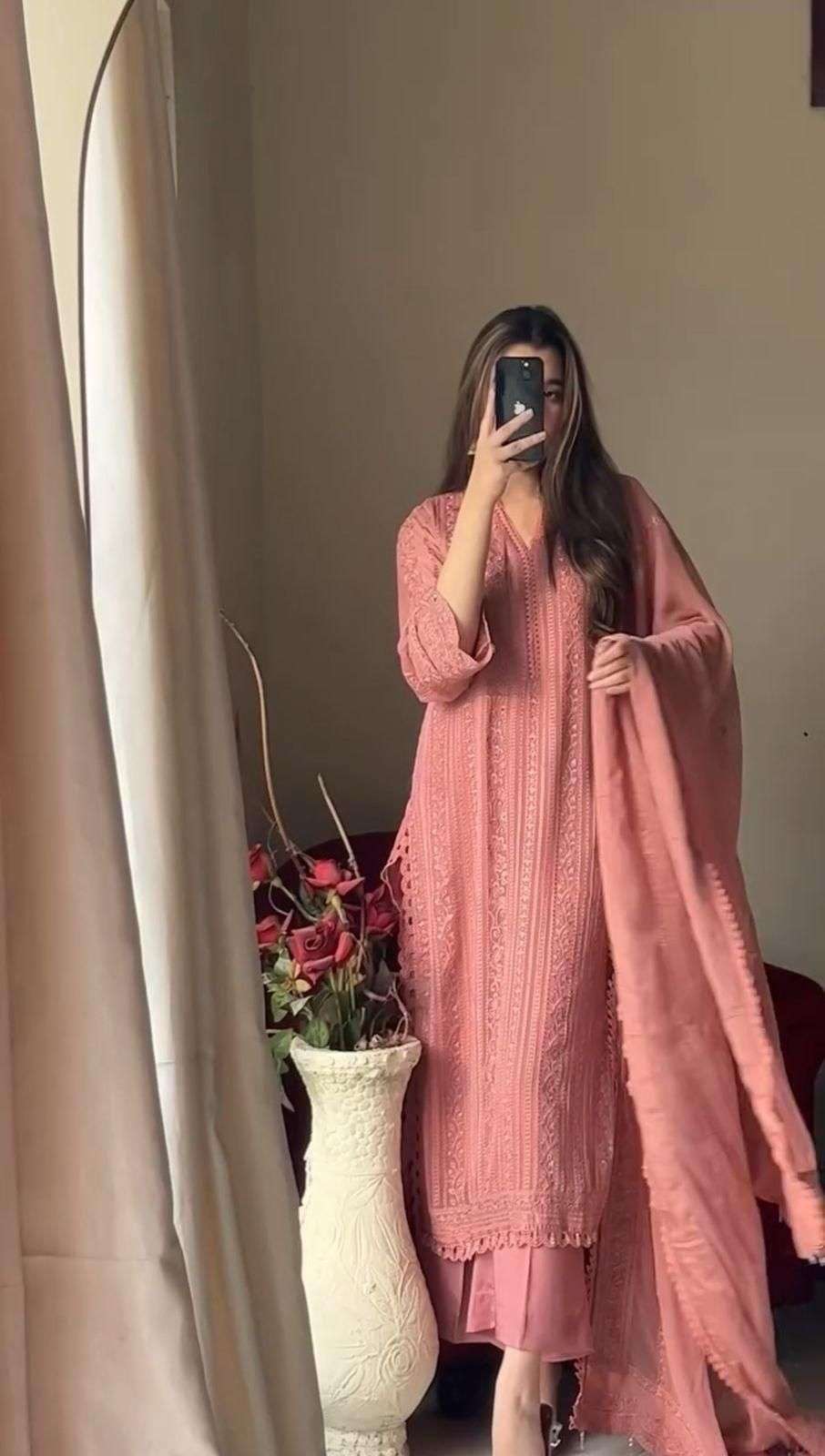 AK 322 CHINON THREAD EMBROIDERY DESIGNER FANCY LADIES SUIT