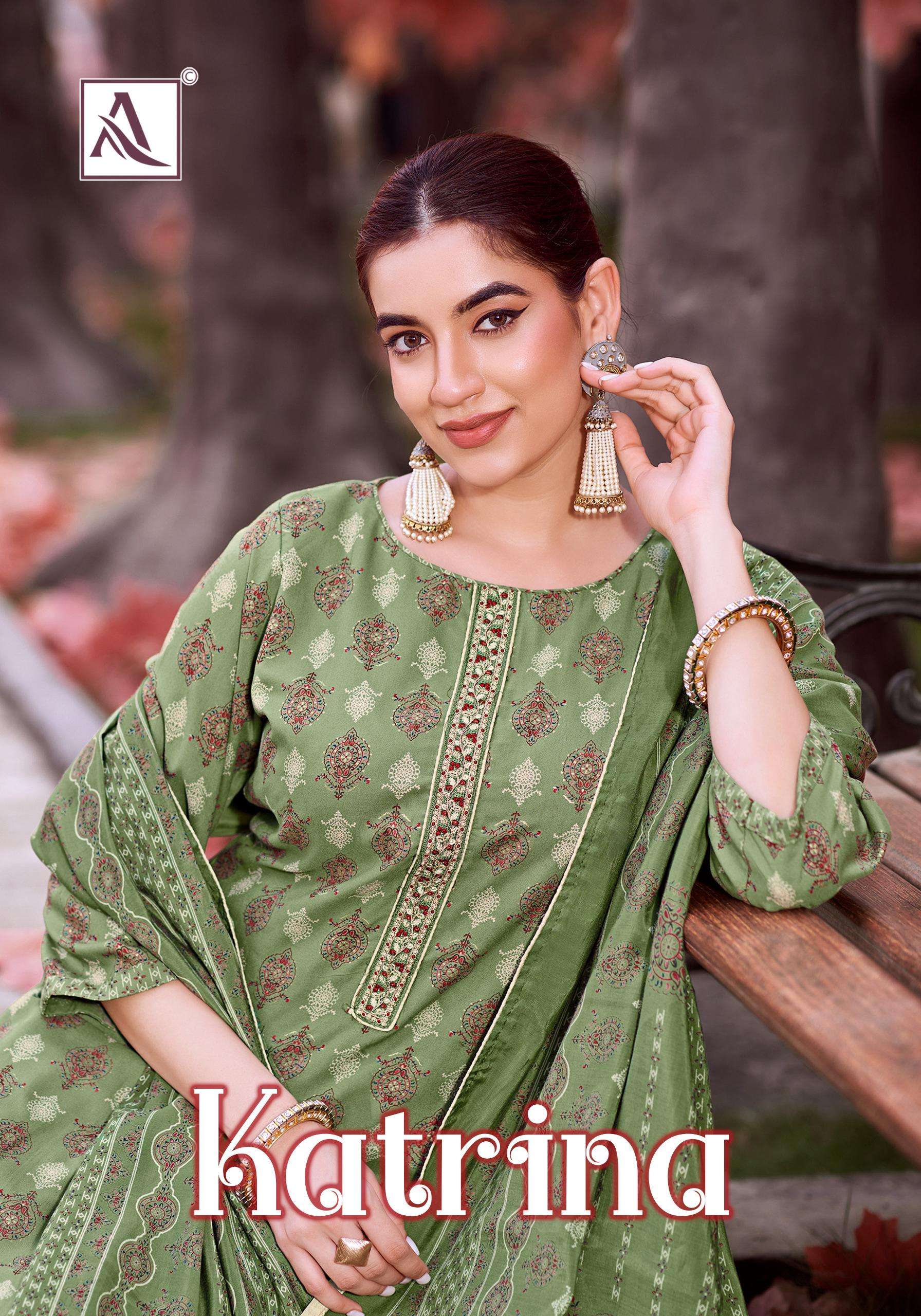 ALOK SUITS KATRINA VISCOSE PRINT WITH FANCY EMBROIDERY WORK SUIT