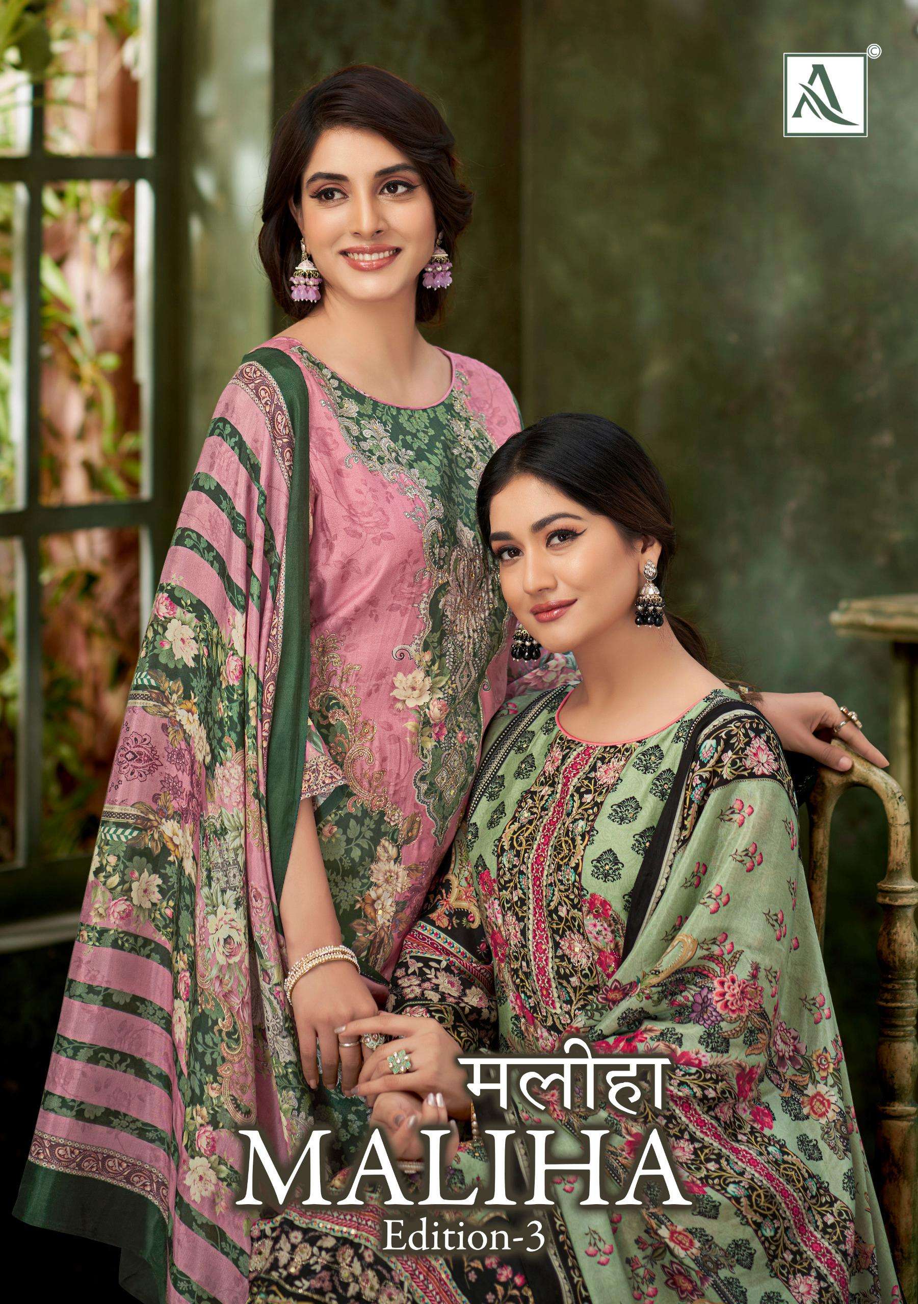 ALOK SUITS MALIHA EDITION 3 VISCOSE DIGITAL PRINT WITH HAND WORK SUIT