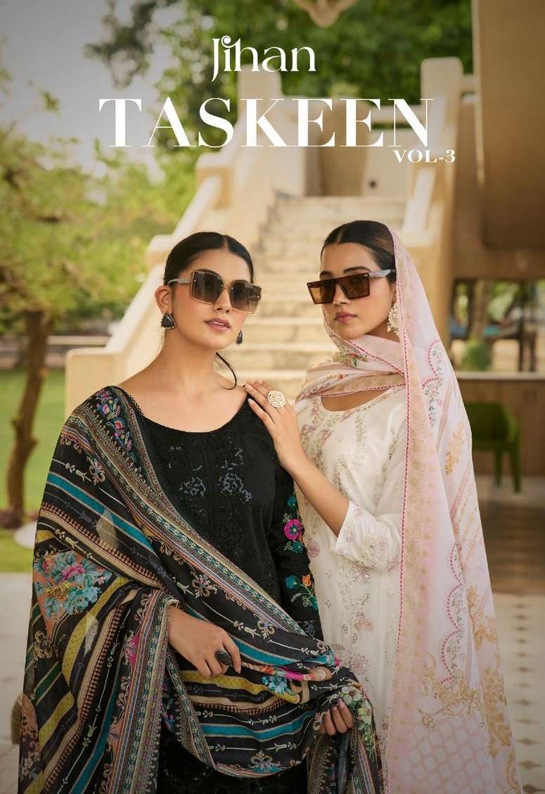 JIHAN TASKEEN VOL 3 COTTON HEAVY EMBROIDERY WORK SALWAR KAMEEZ 