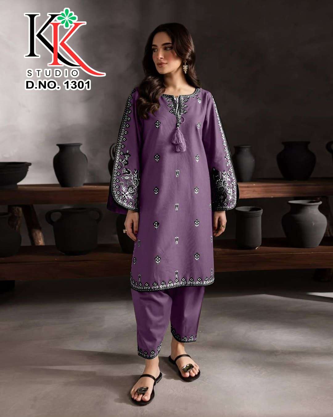 KK STUDIO D NO 1301 FANCY EMBROIDERED PAKISTANI STYLE SUIT