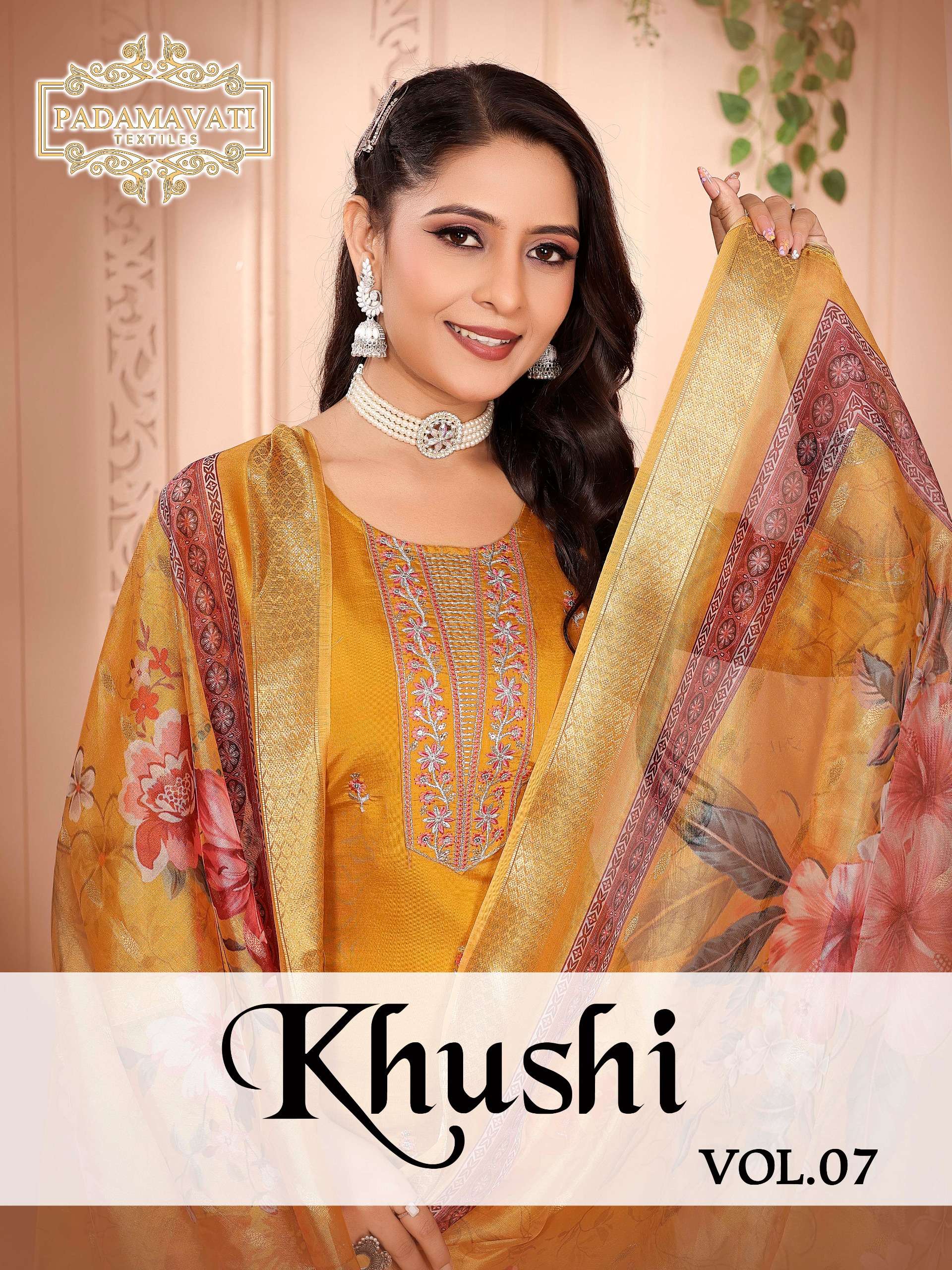 PADMAVATI TEXTILES KHUSHI VOL 7 SILK WITH FANCY WORK LADIES KURTI COMBO SET