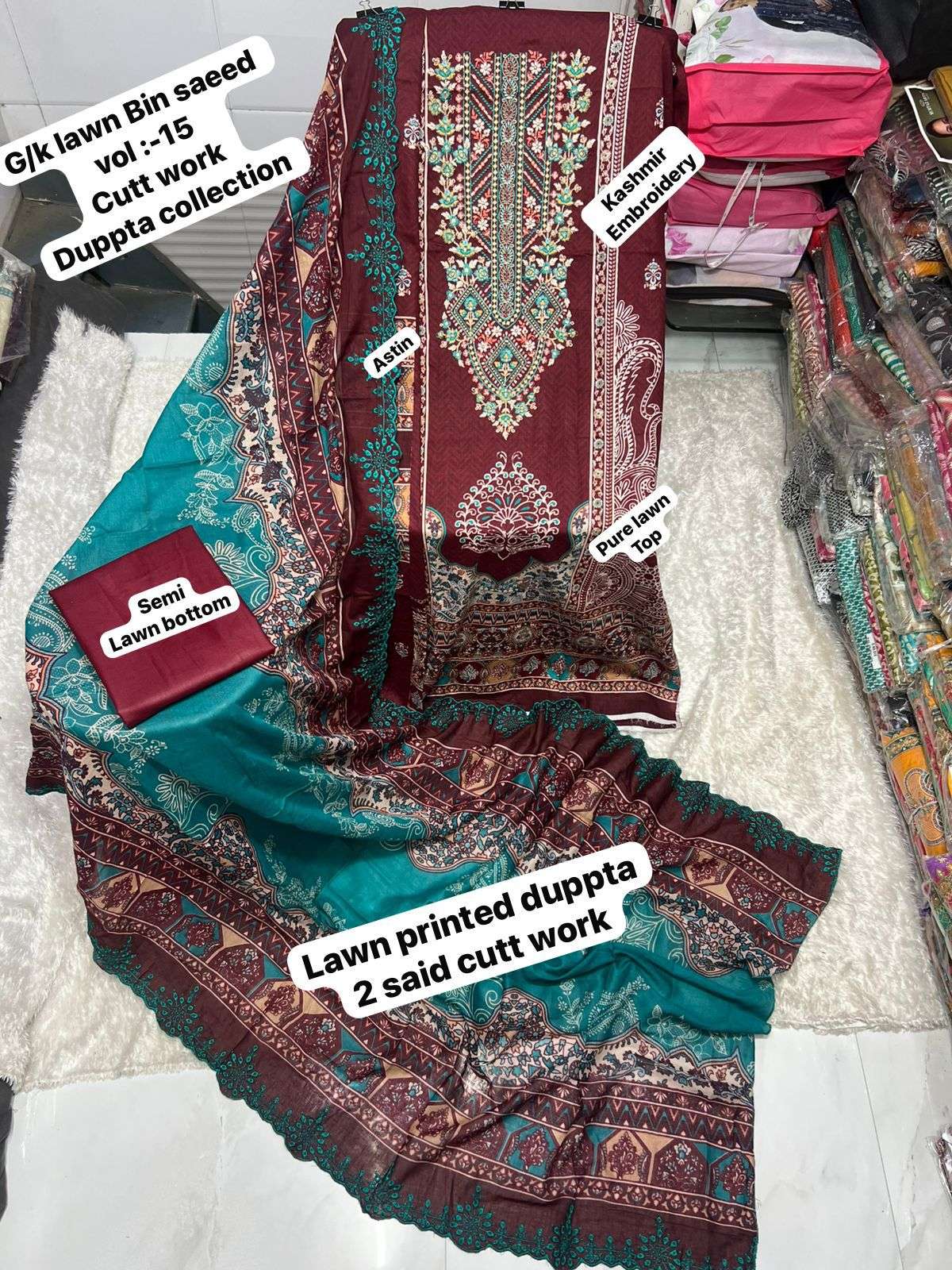 SF BIN SAEED VOL 15 LAWN COTTON SALWAR KAMEEZ 