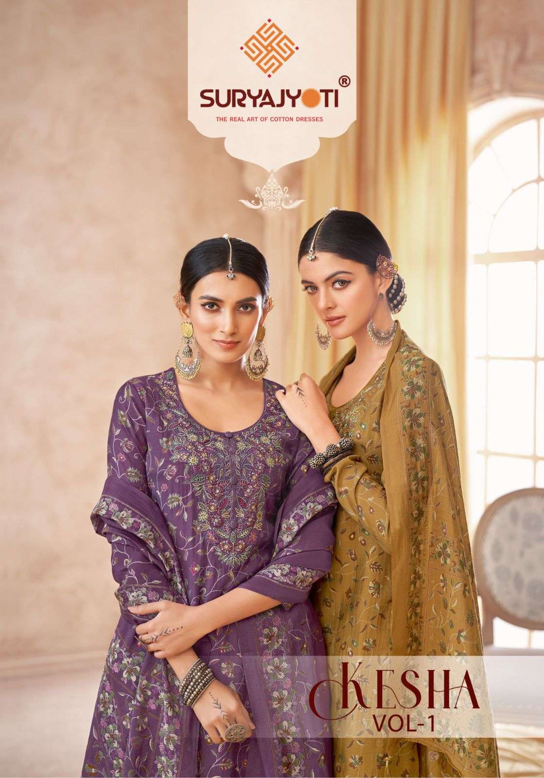 SURYAJYOTI KESHA VOL 1 MODAL PRINT FABRIC WITH EMBROIDERY WORK SUIT