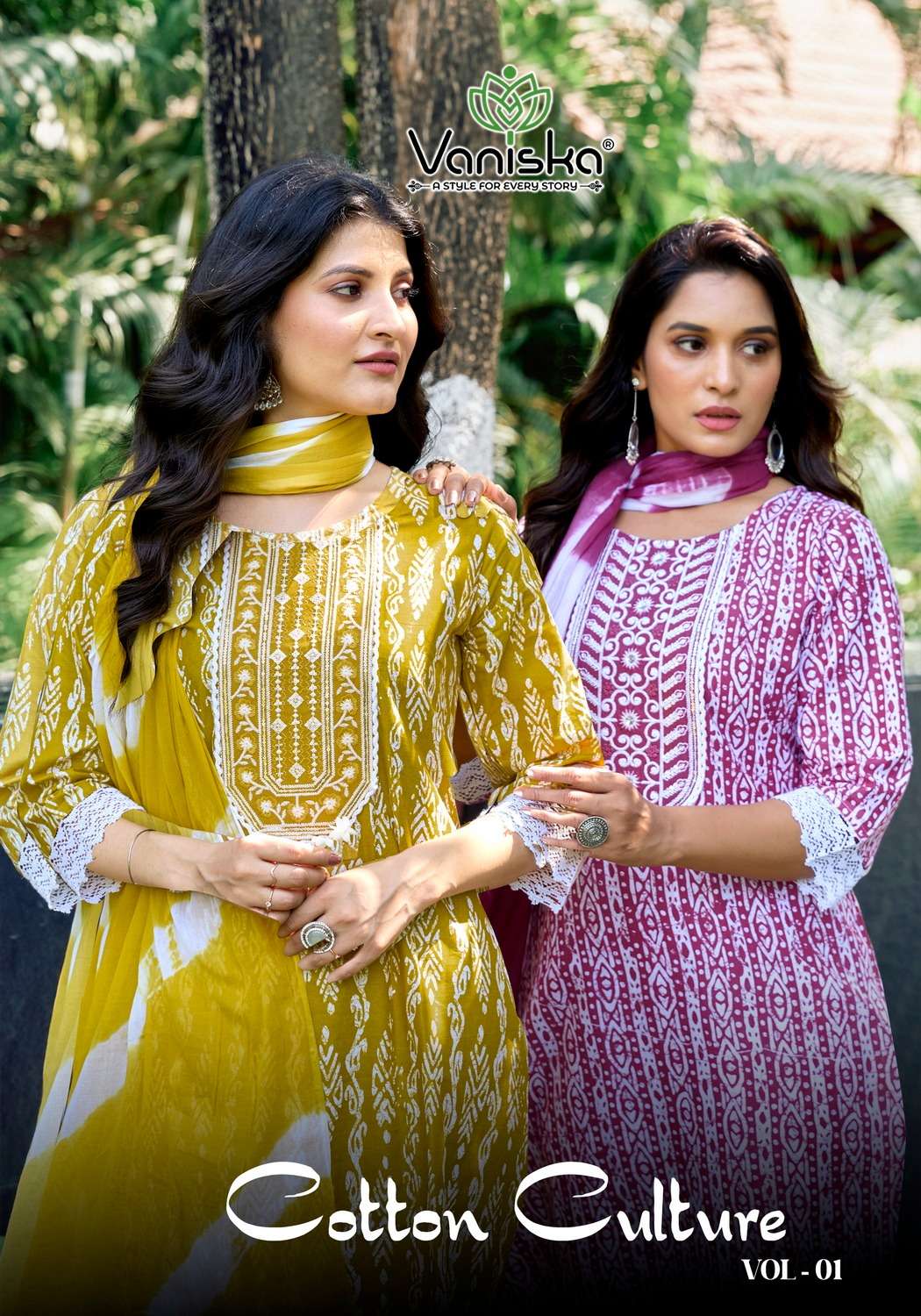 VANISKA ️COTTON CULTURE VOL 1 COTTON BATIK PRINT KURTI COMBO SET