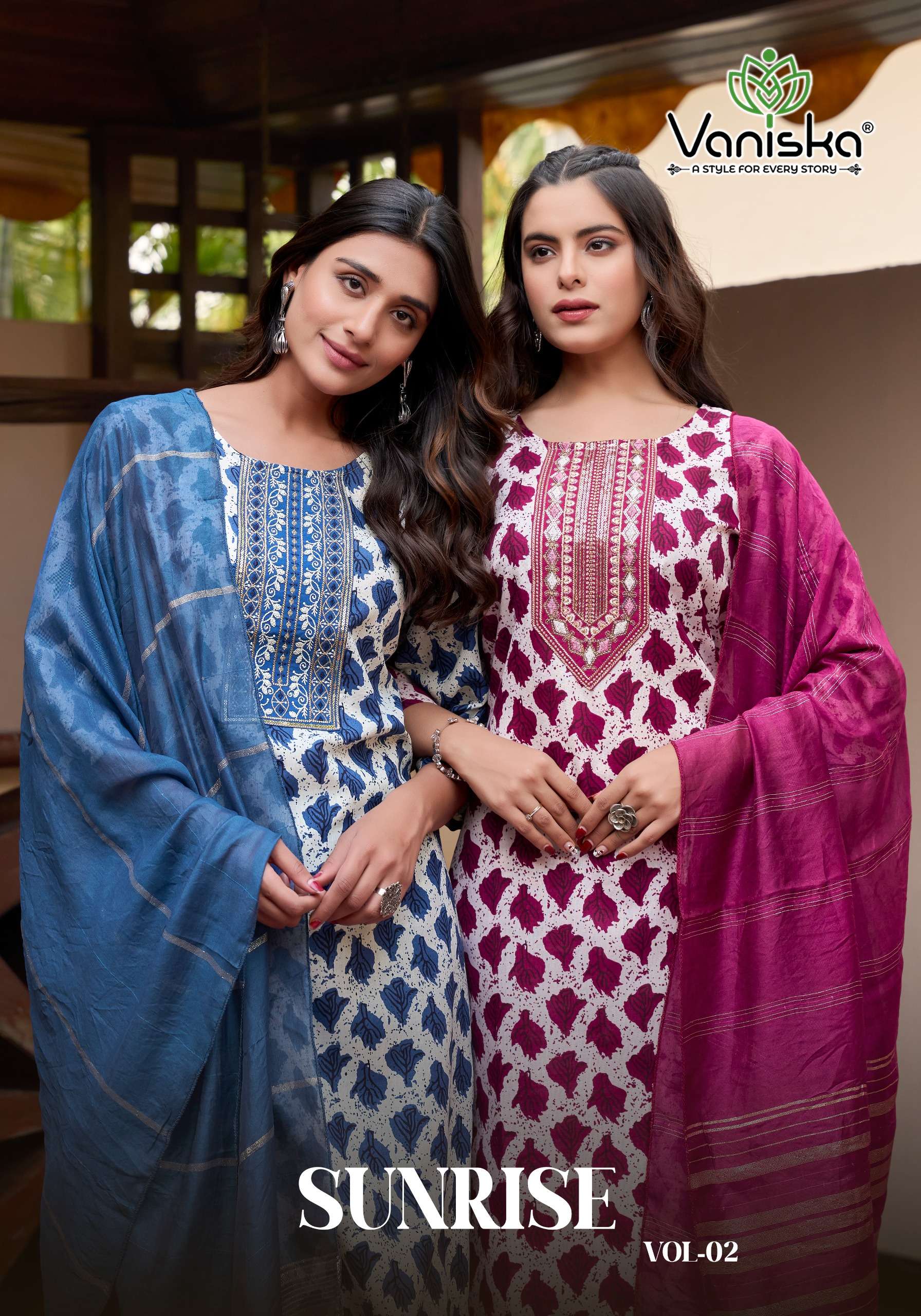 VANISKA SUNRISE VOL 2 CAPSULE FOIL PRINT FANCY LADIES KURTI COMBO SET