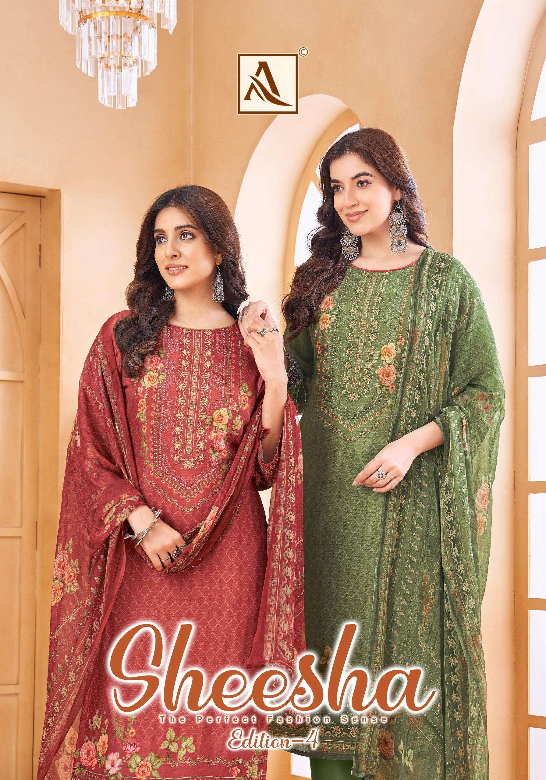 ALOK SUITS SHEESHA VOL 4 VISCOSE EMBROIDERY WORK SUIT