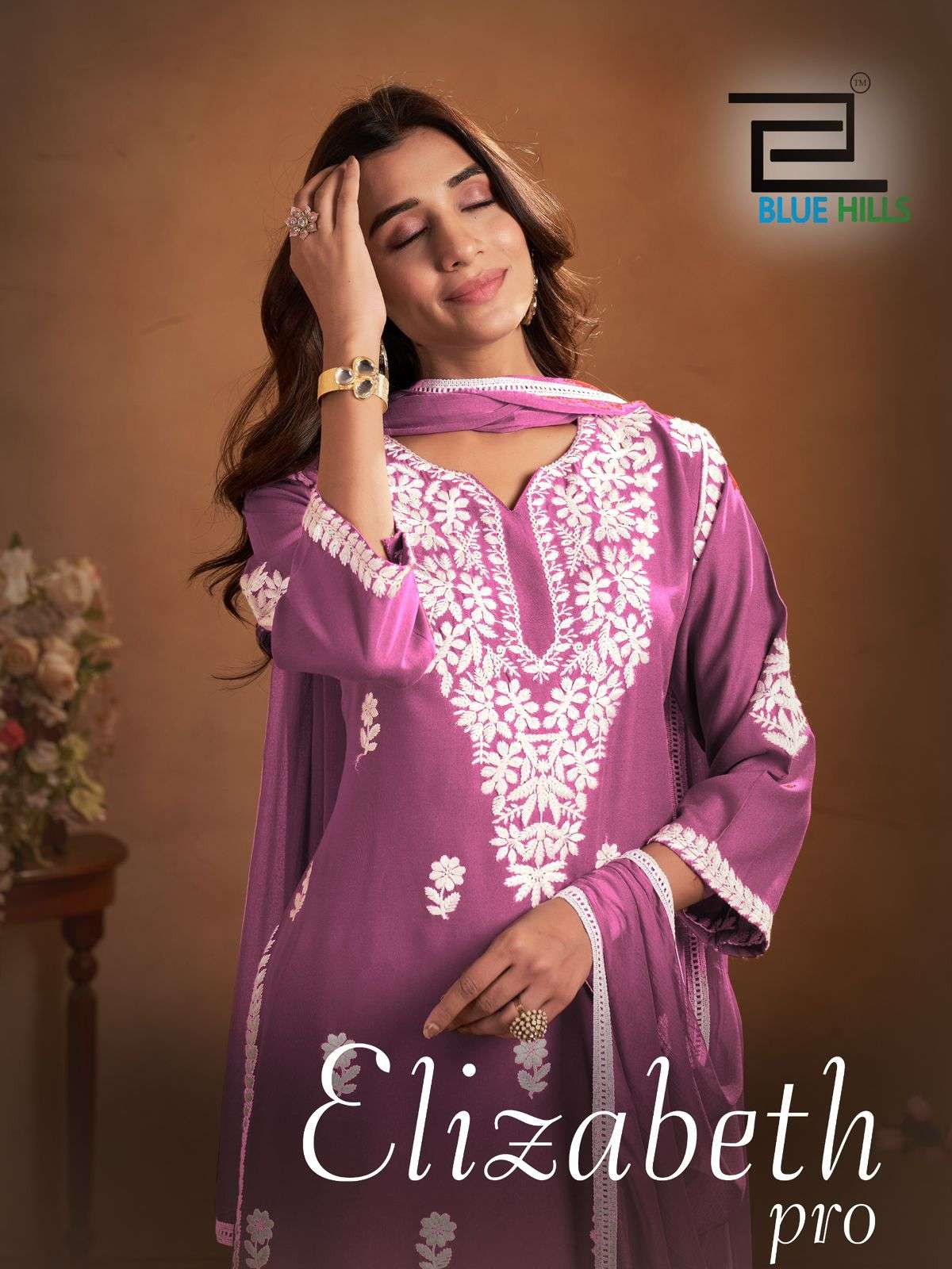 BLUE HILLS ELIZABETH PRO RAYON FANCY THREAD WORKS KURTI COMBO SET 