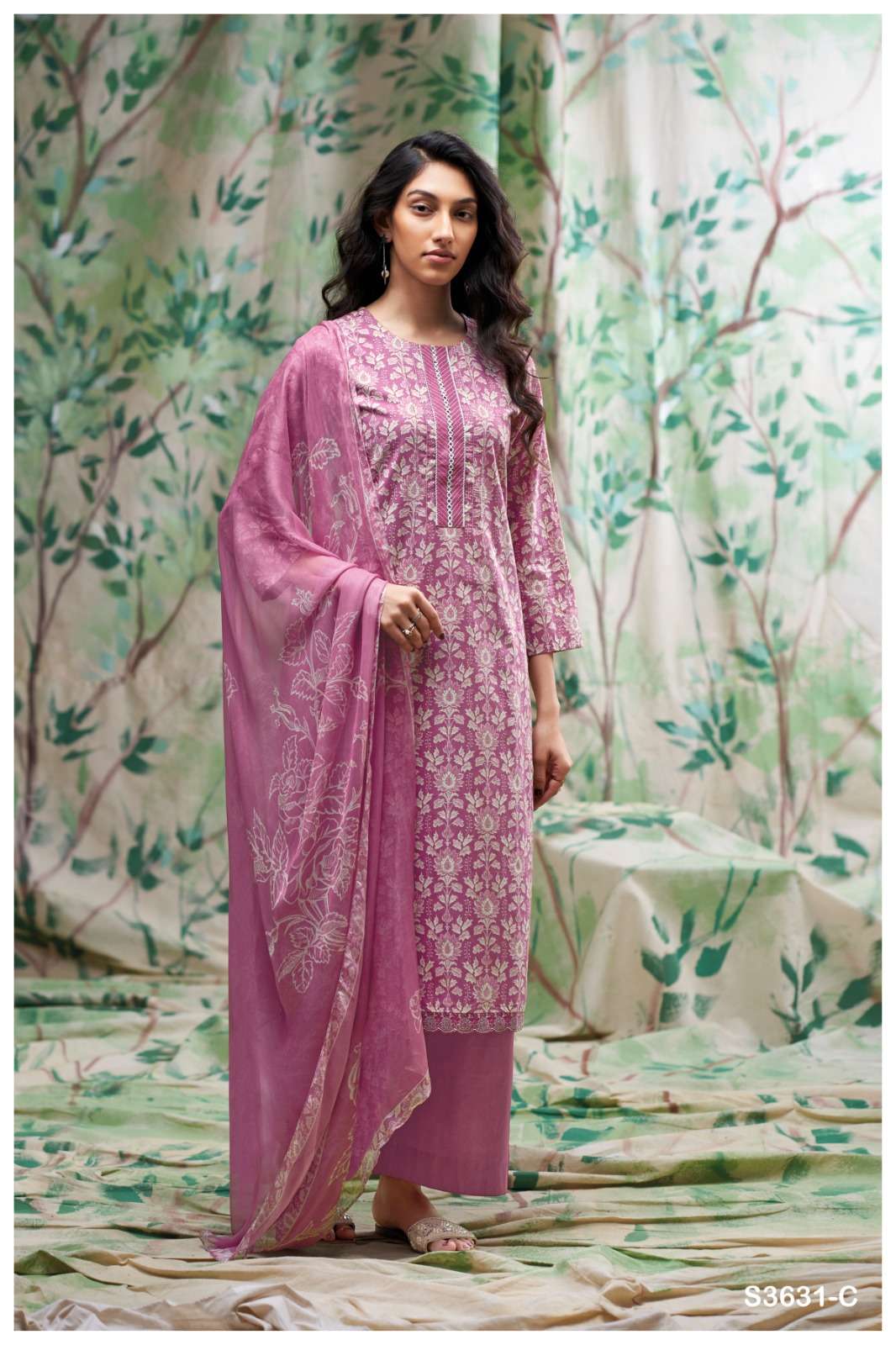 GANGA BEXLEY 3631 COTTON PRINTED WITH EMBROIDERY WORK LADIES SUIT