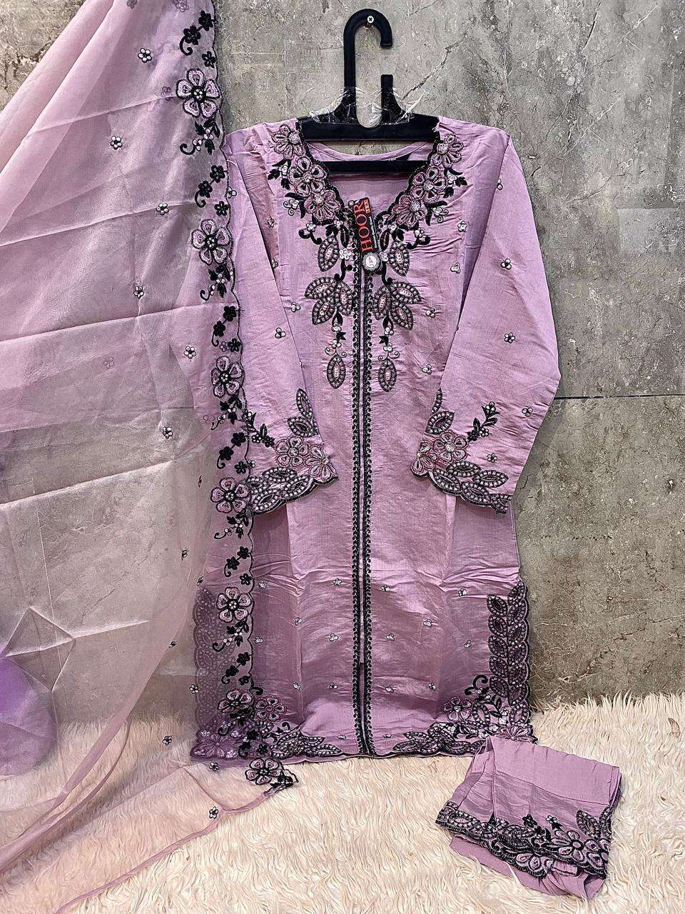 HOOR TEX HF 116 VISCOSE BEAUTIFUL EMBROIDERY DESIGNER PAKISTANI SUIT