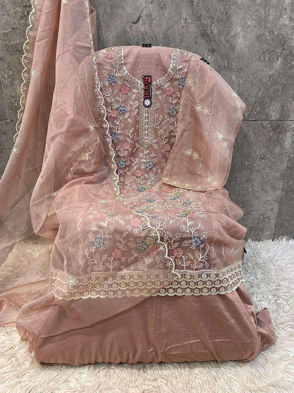 HOOR TEX OR 88 ORGANZA EMBROIDERY DESIGNER PAKISTANI SUIT