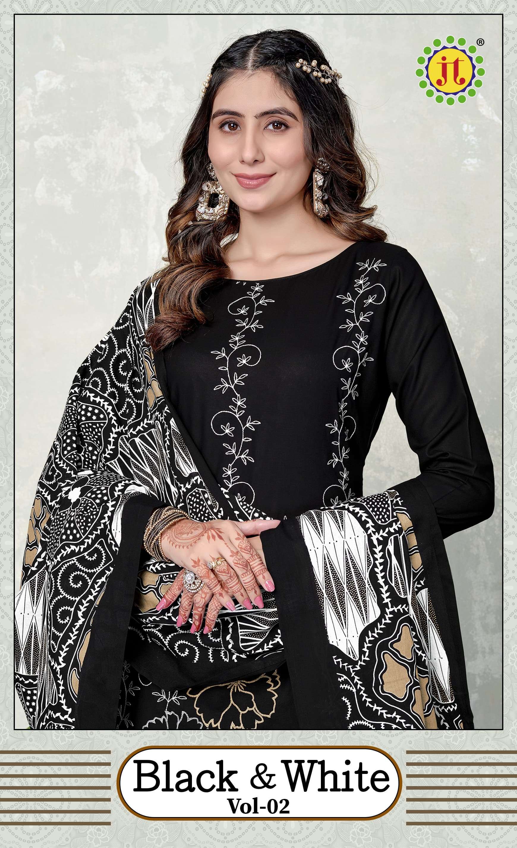 JT BLACK & WHITE VOL 2 RAYON PREMIUM WORKS LADIES SUIT