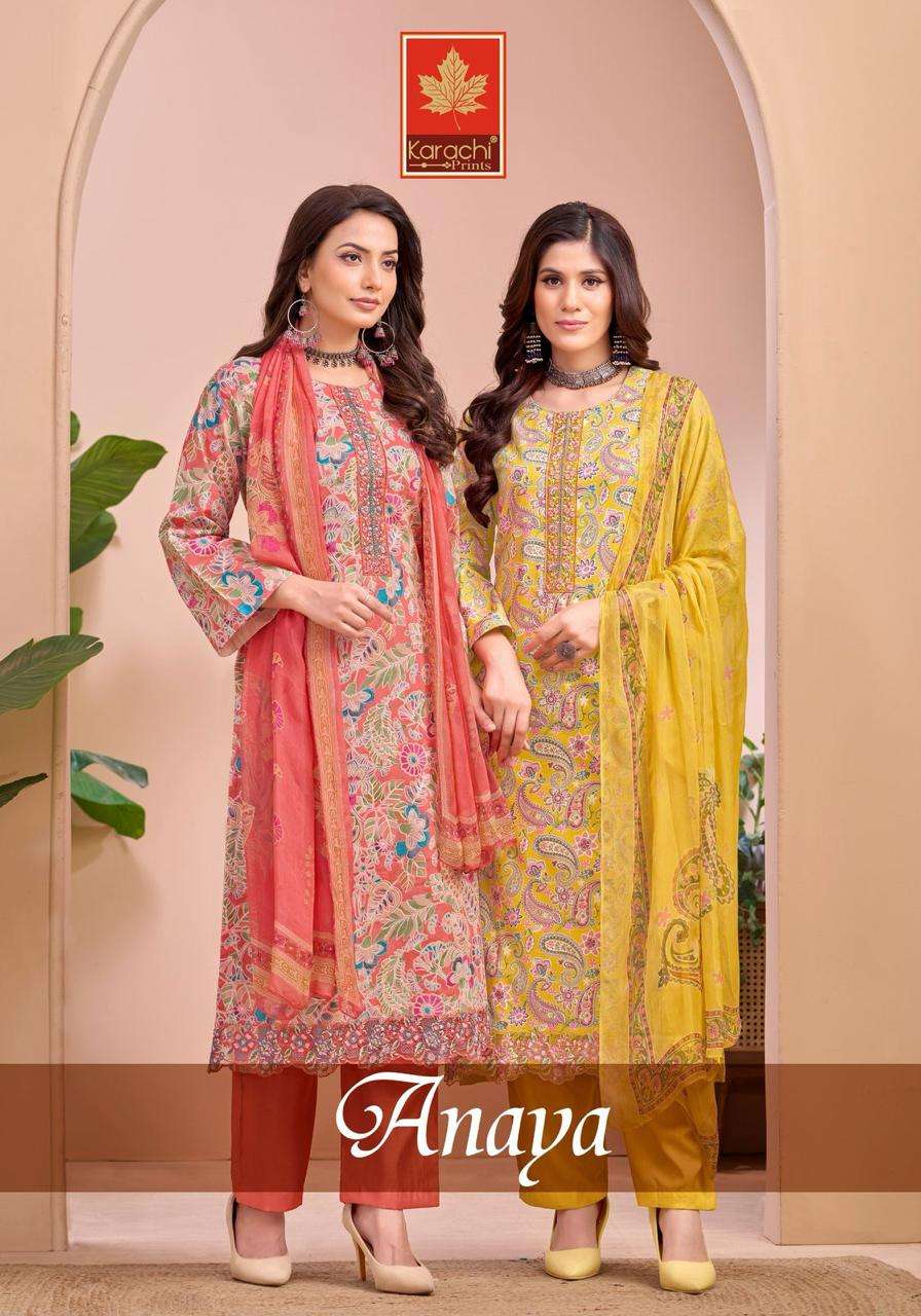 KARACHI PRINTS ANAYA COTTON DIGITAL PRINT WITH EMBROIDERY WORK SUIT