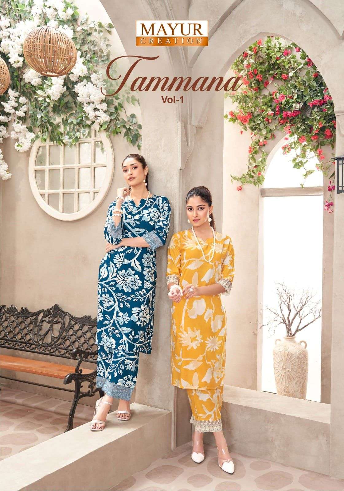 MAYUR CREATION TAMMANA VOL 1 RAYON PRINT LONG KURTI WITH PANT CO-ORD SET
